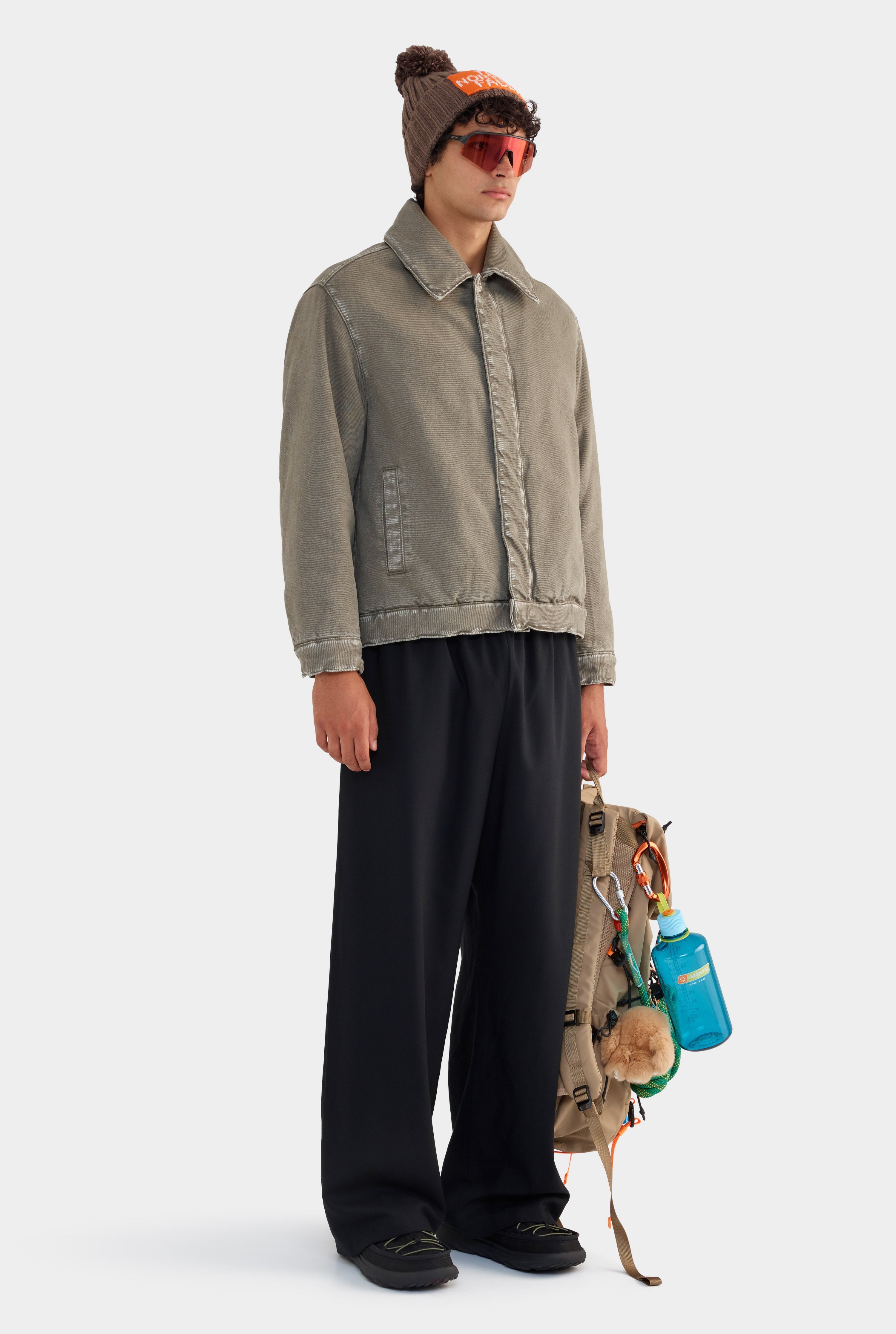 Pigment Dyed Wadded Denim Jacket - Smokey Olive