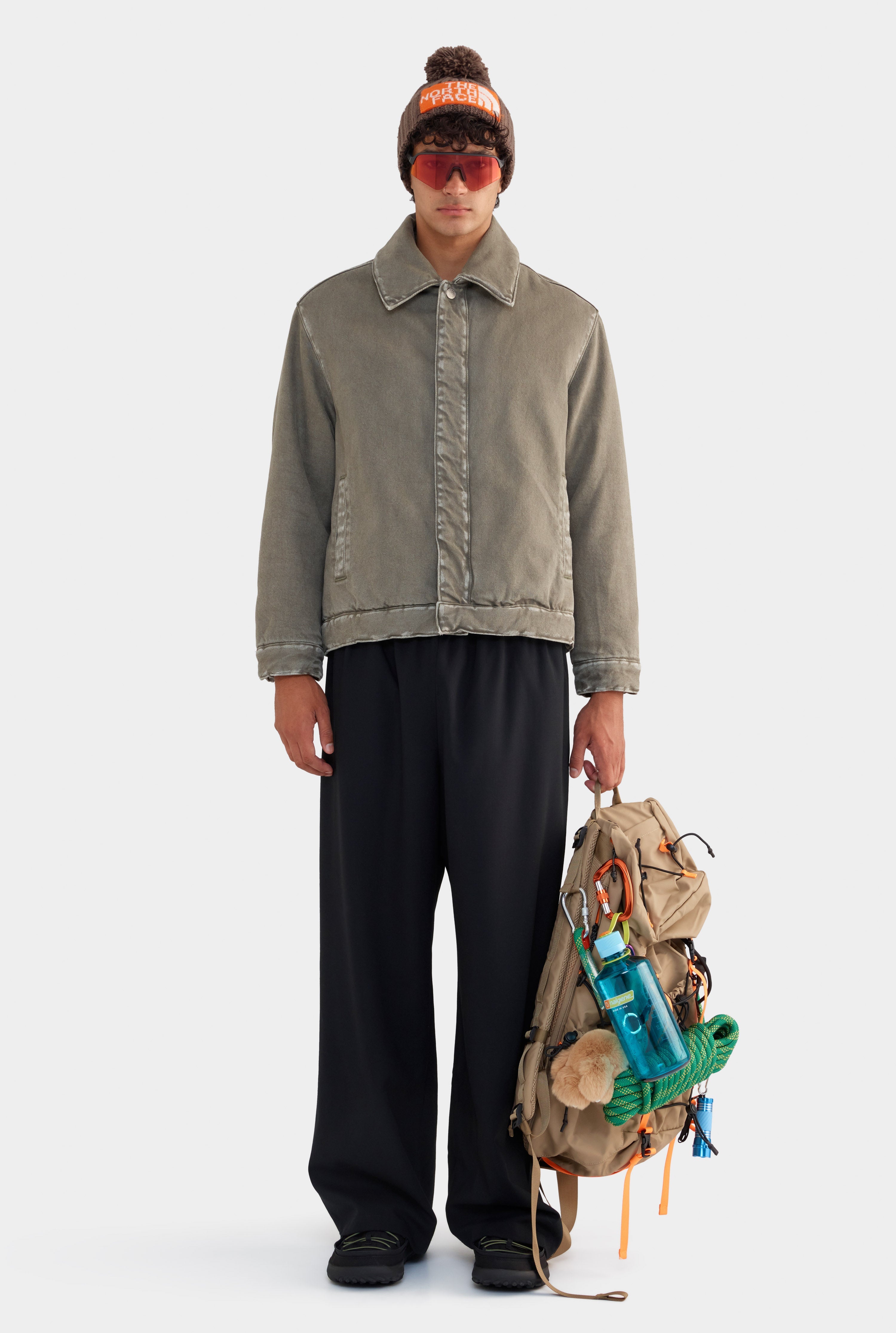 Pigment Dyed Wadded Denim Jacket - Smokey Olive