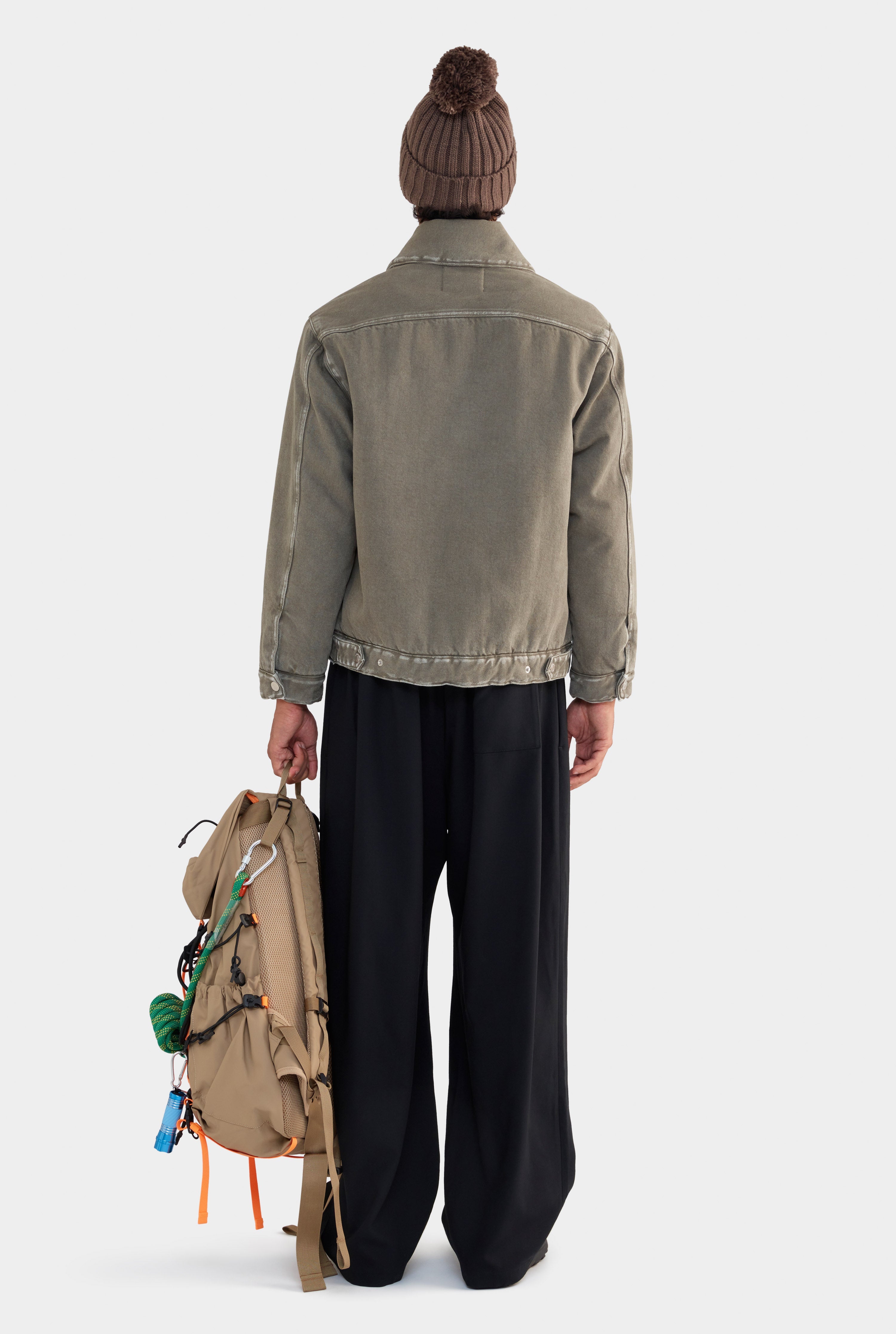 Pigment Dyed Wadded Denim Jacket - Smokey Olive