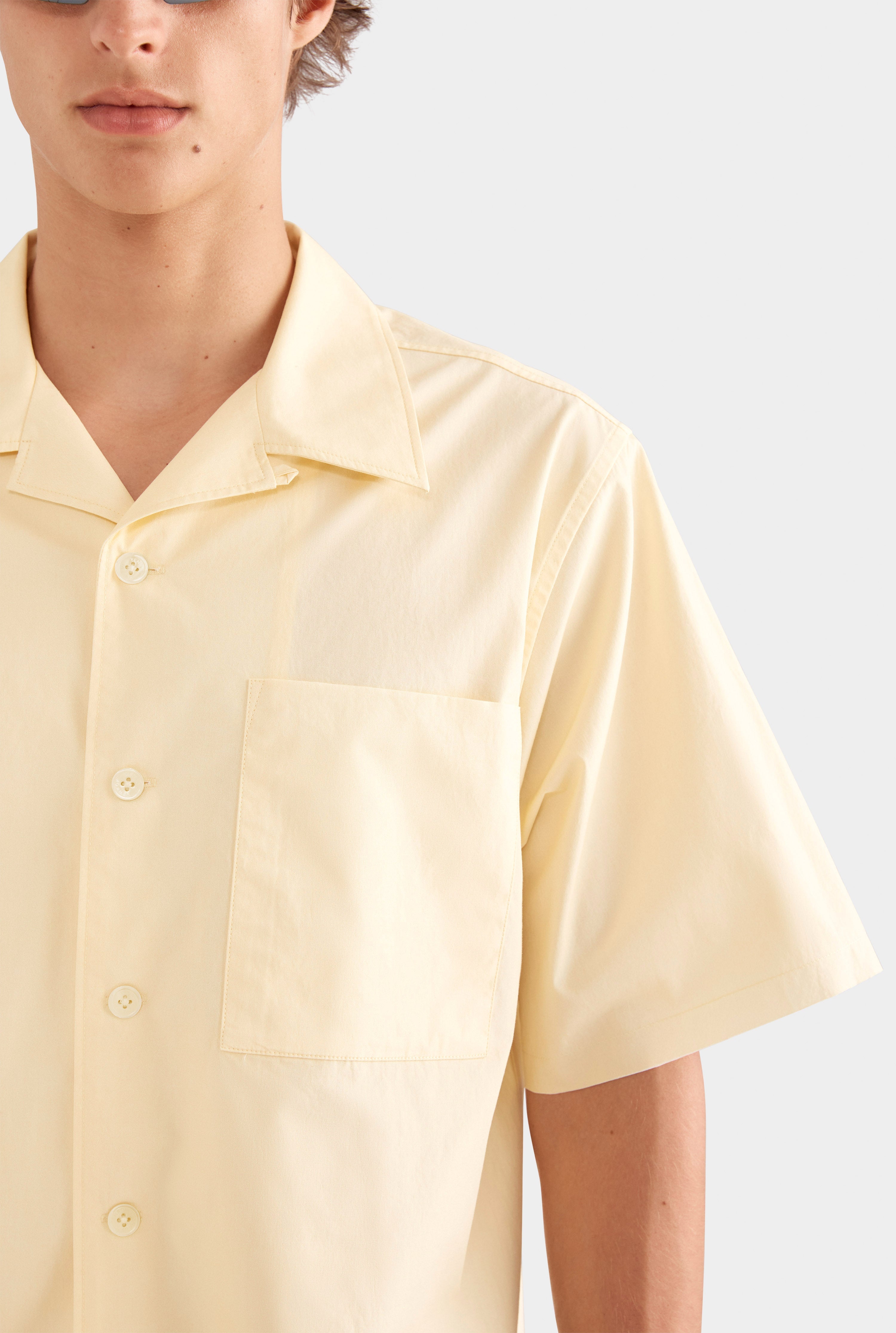 Relaxed Cotton Short Sleeve Shirt - Dusty Yellow/Red Que Lindo