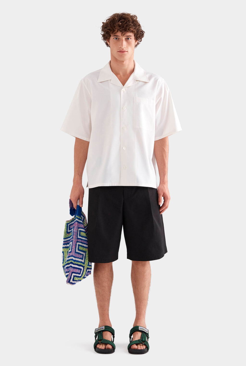 Relaxed Silk Short Sleeve Shirt - Off White