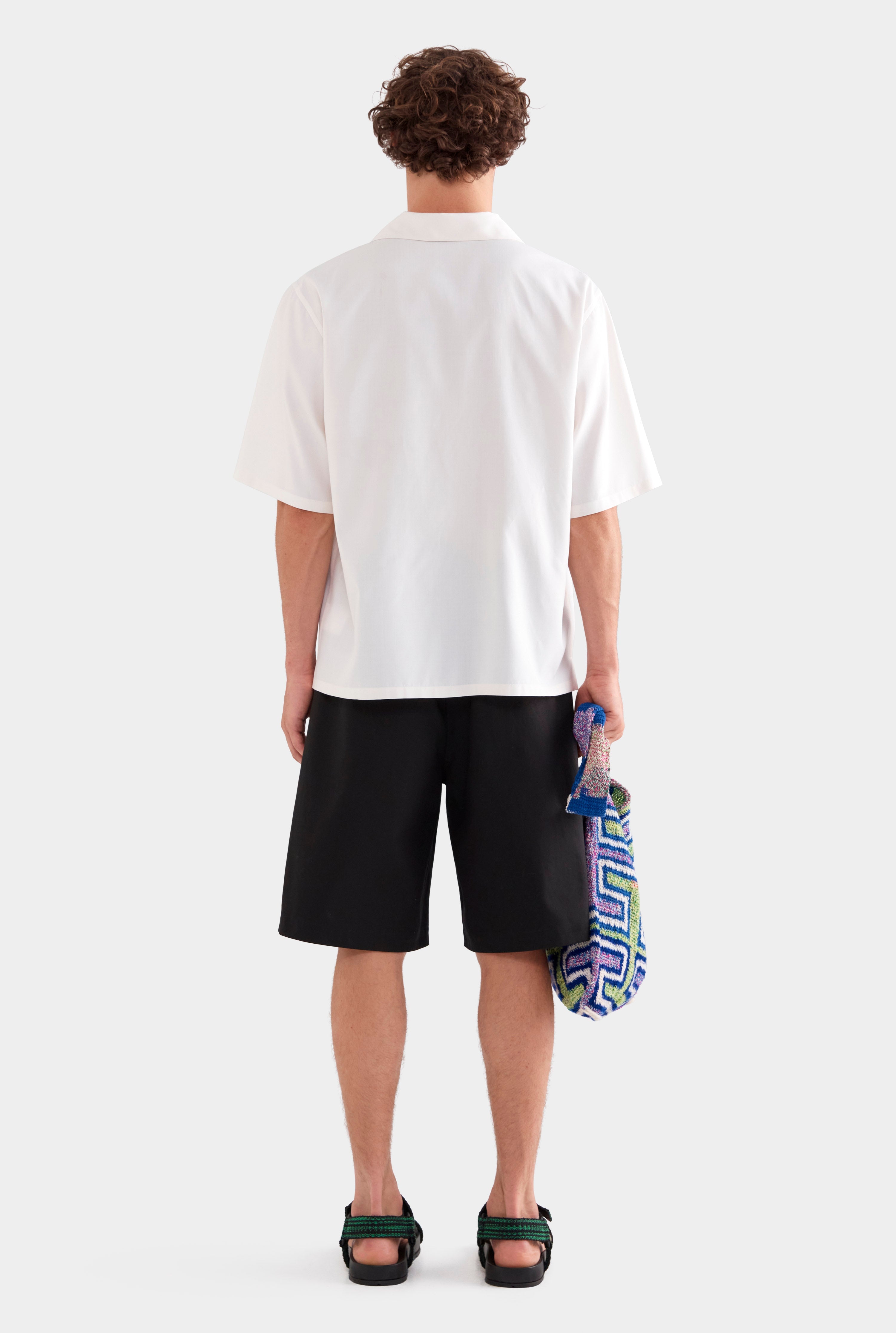 Relaxed Silk Short Sleeve Shirt - Off White