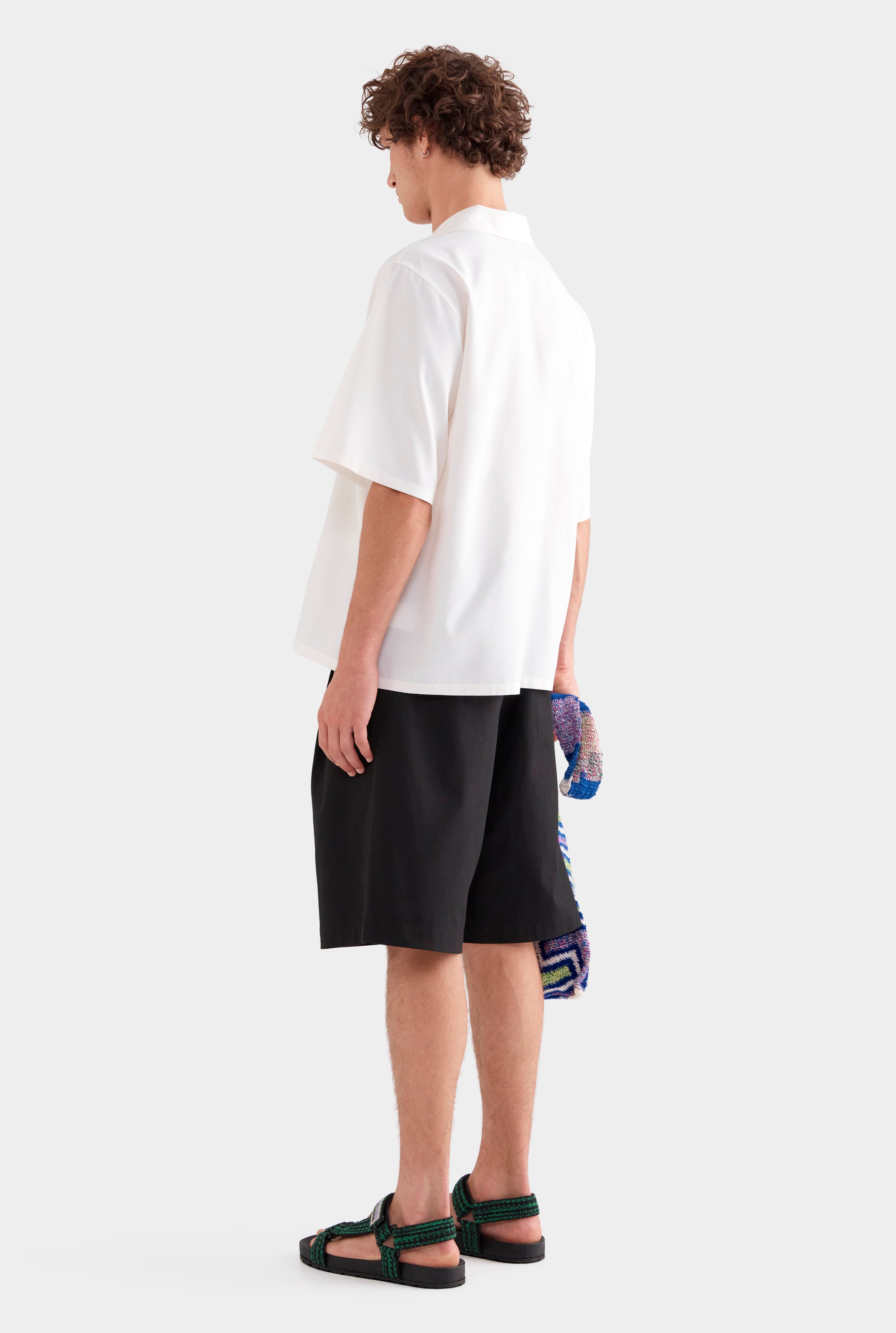 Relaxed Silk Short Sleeve Shirt - Off White