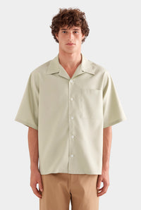 Relaxed Silk Short Sleeve Shirt - Sage