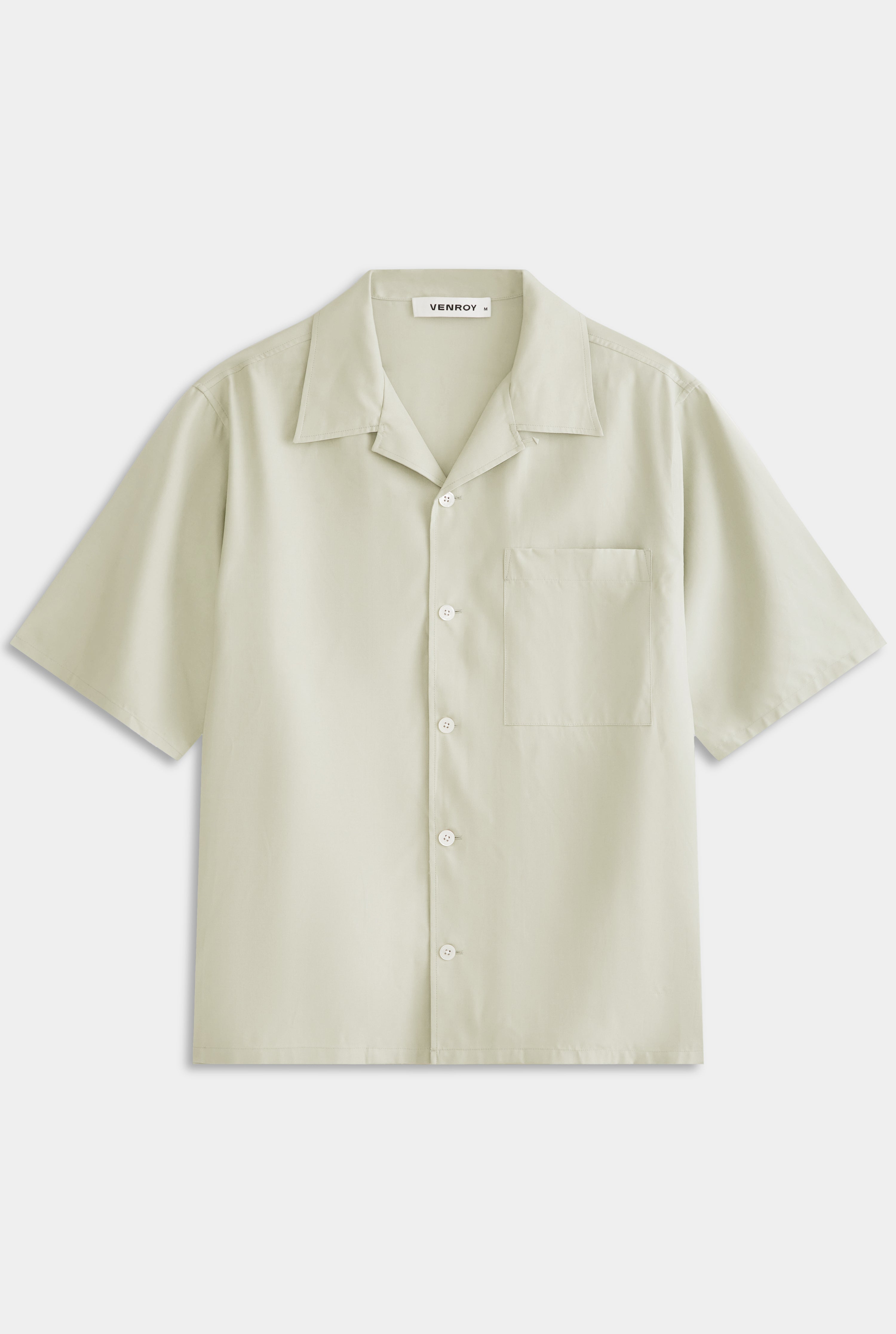 Relaxed Silk Short Sleeve Shirt - Sage