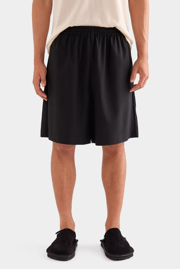 Relaxed Wool Short - Black