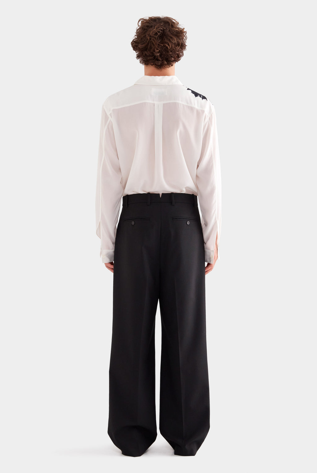 Relaxed Wool Suit Pant - Black