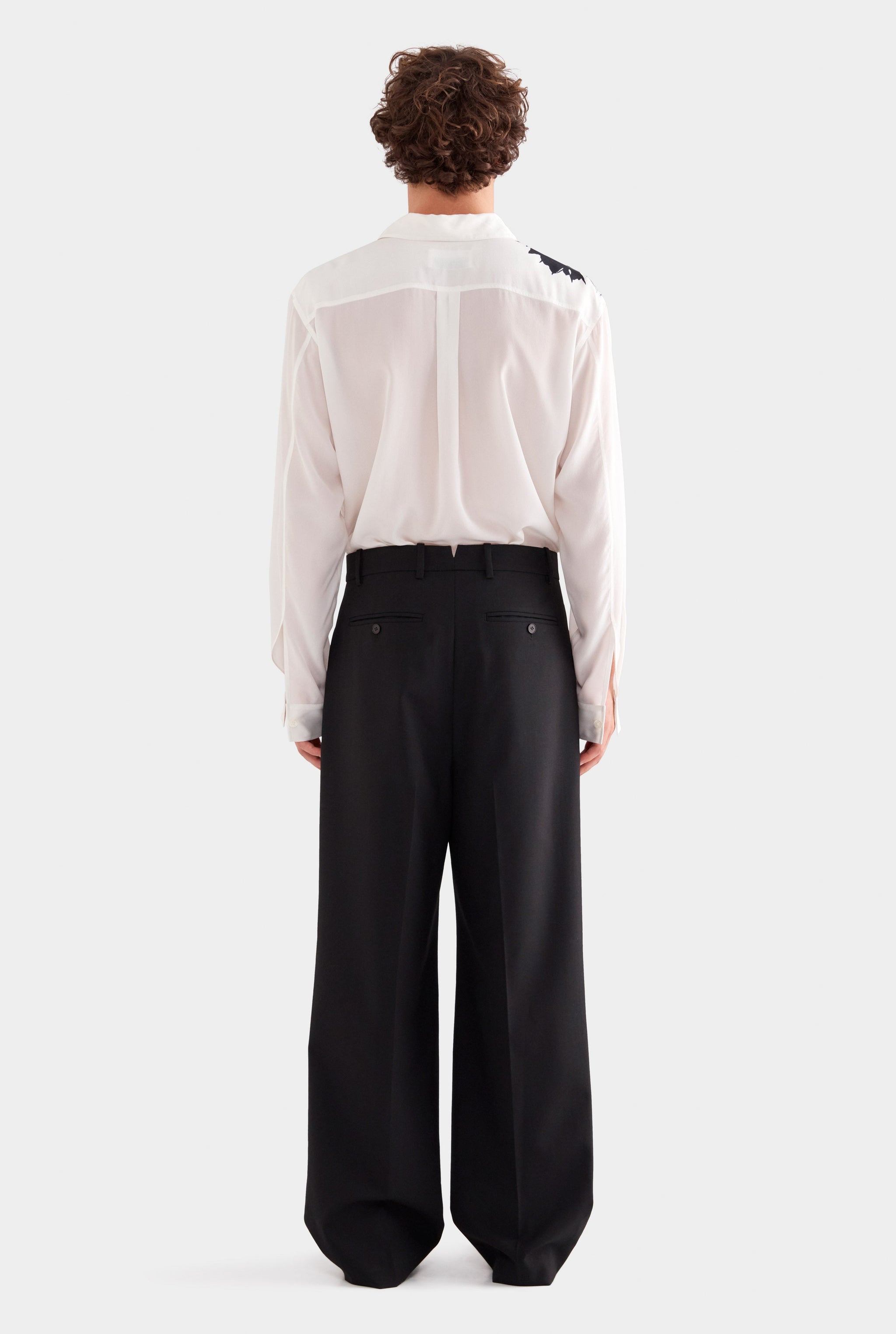 Relaxed Wool Suit Pant - Black