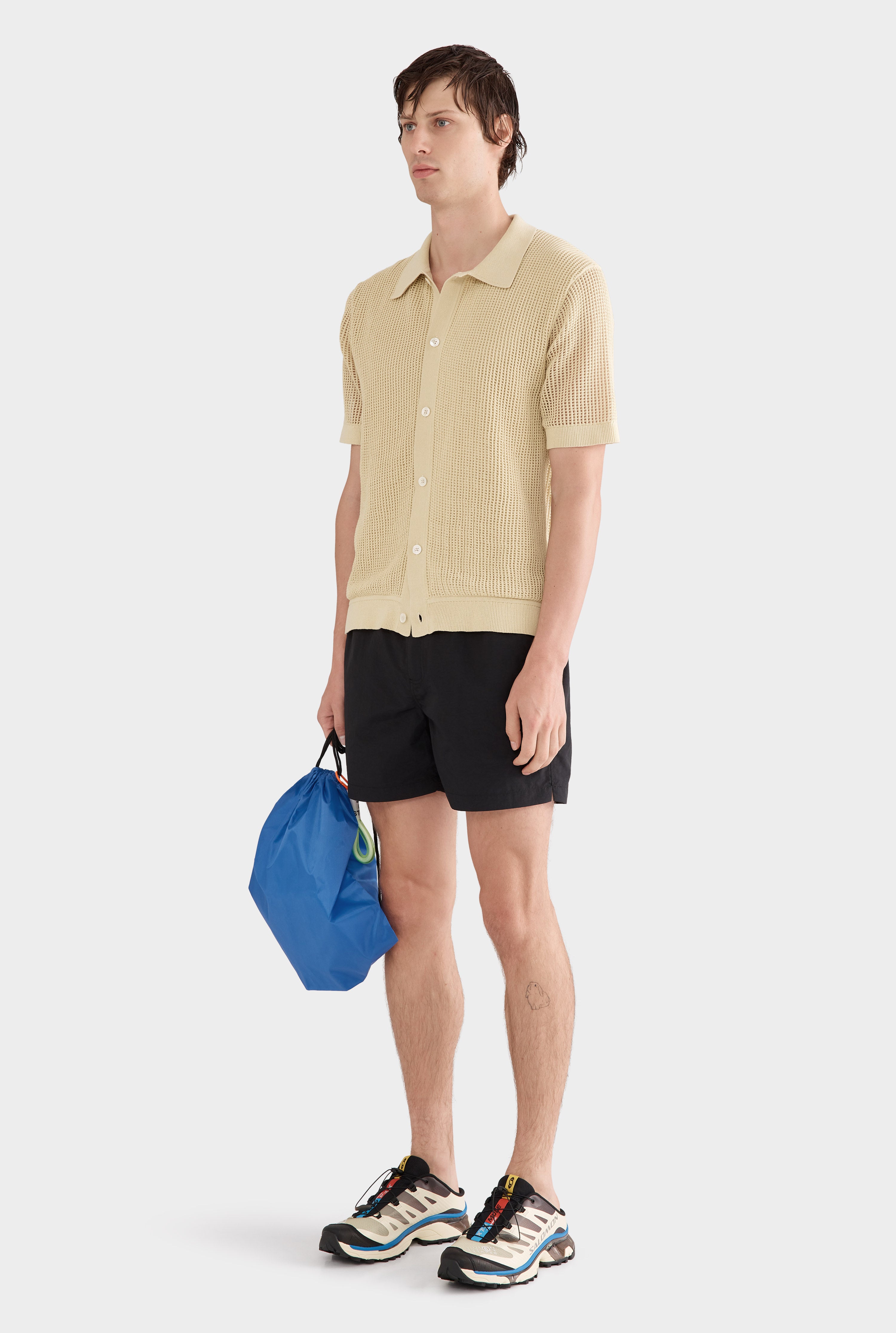 Double Layer Knit Shirt - Green Haze