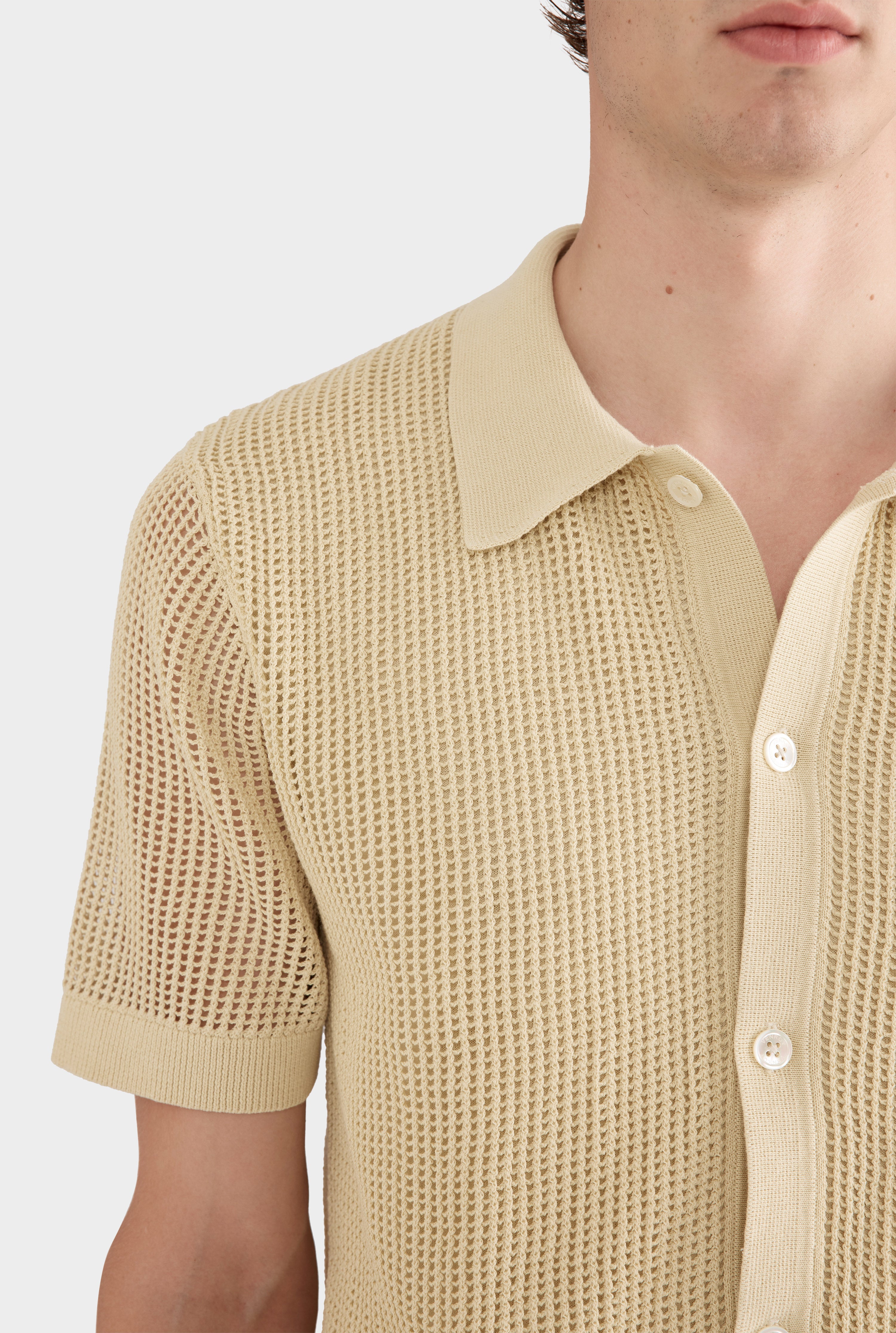 Double Layer Knit Shirt - Green Haze