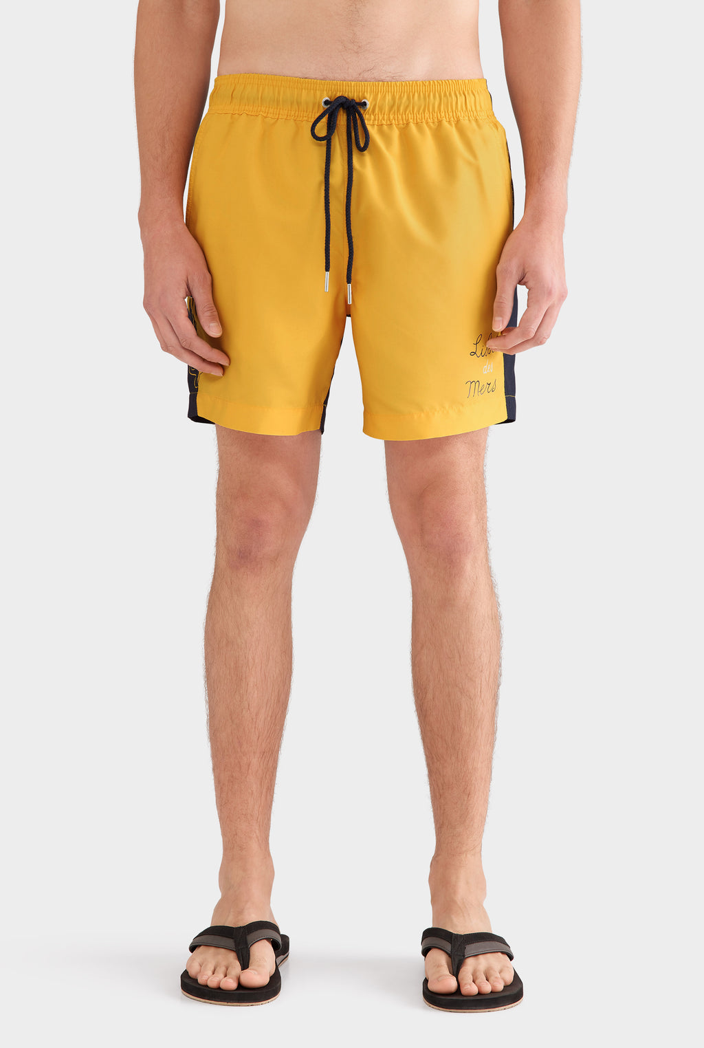Printed Swim Short - Ink/Amber Yellow Soleil Et Mer Scene