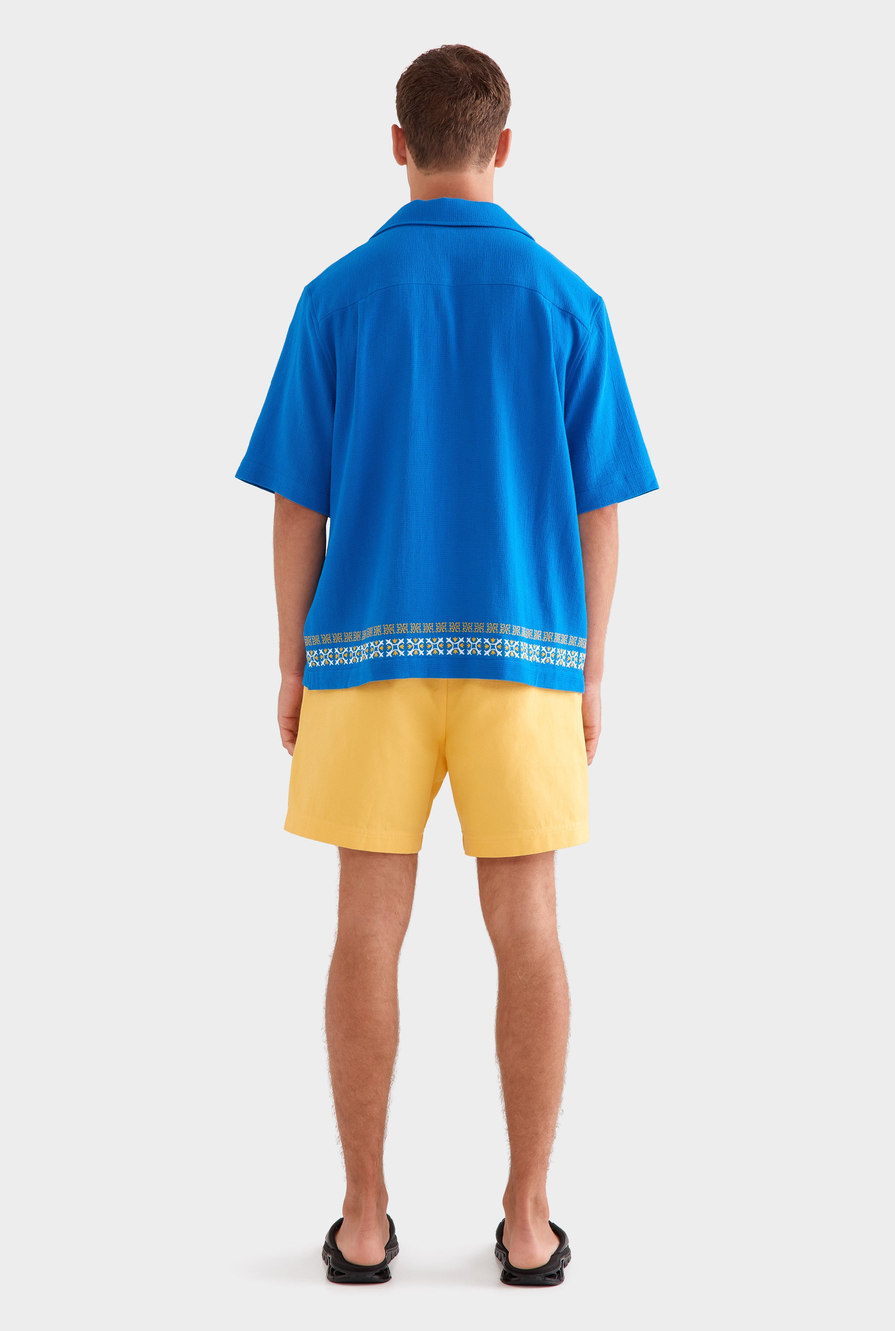 Cotton Linen Lounge Short - Amber Yellow