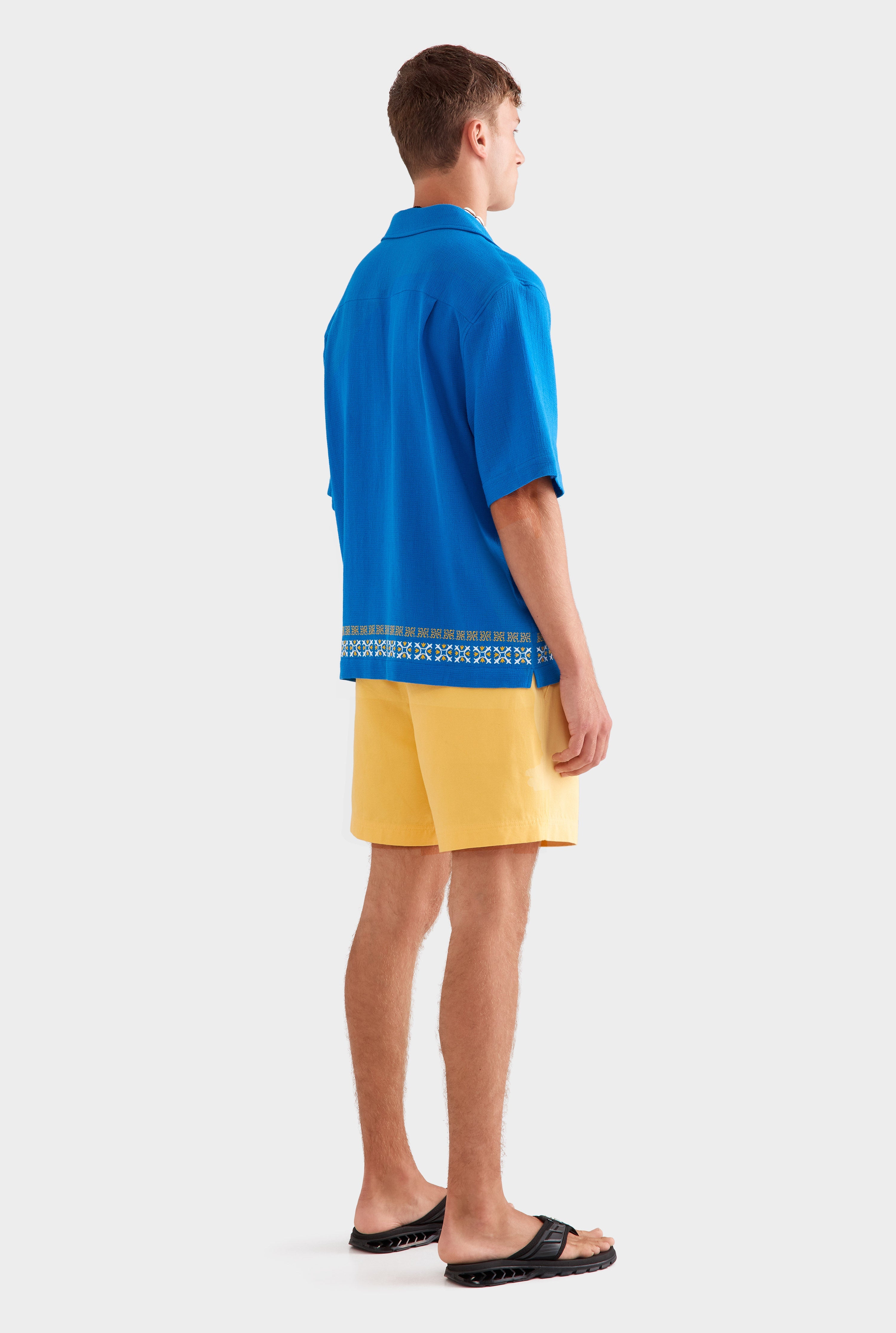 Cotton Linen Lounge Short - Amber Yellow