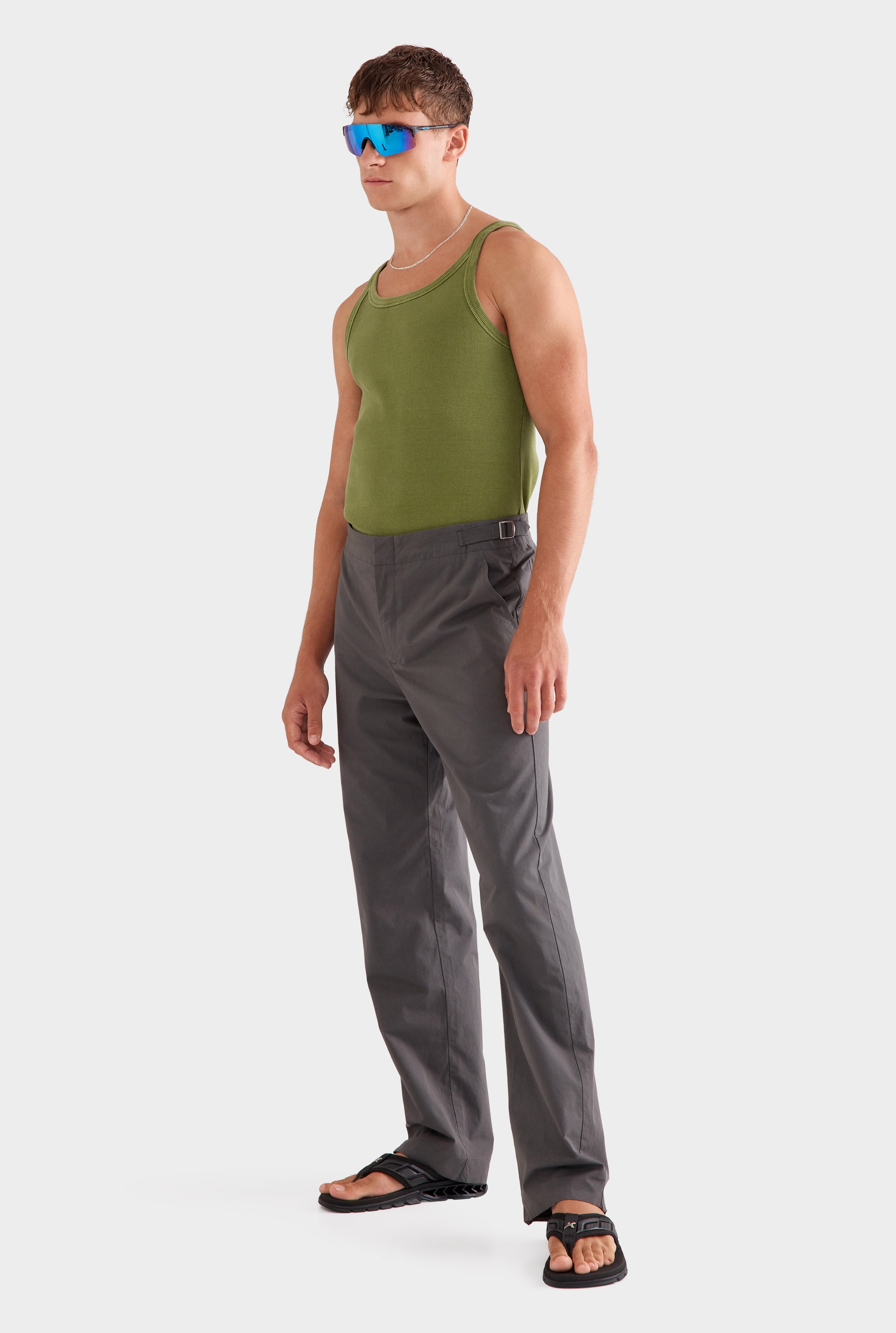 Cotton Suit Trouser - Dark Slate