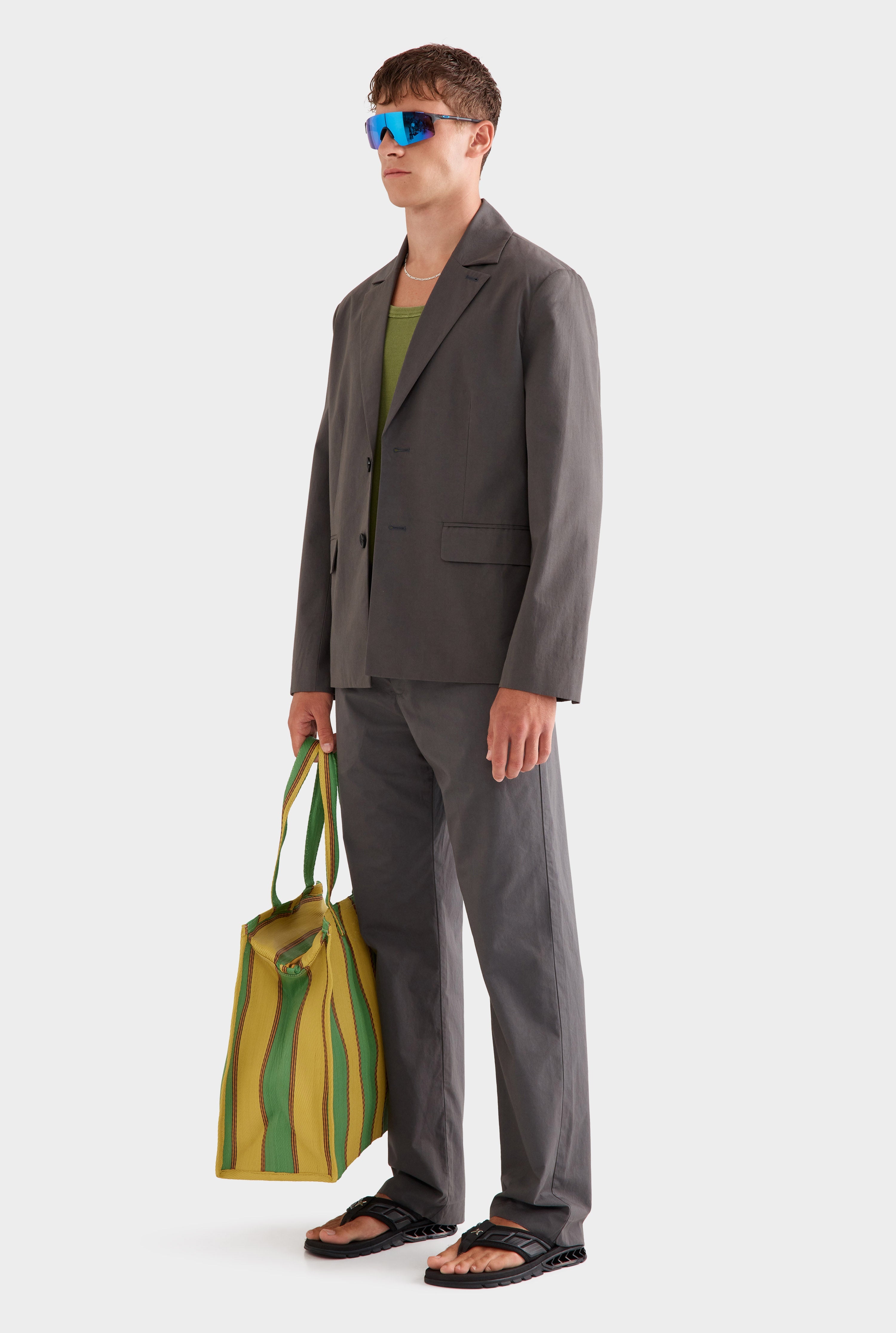 Cotton Tailored Blazer - Dark Slate