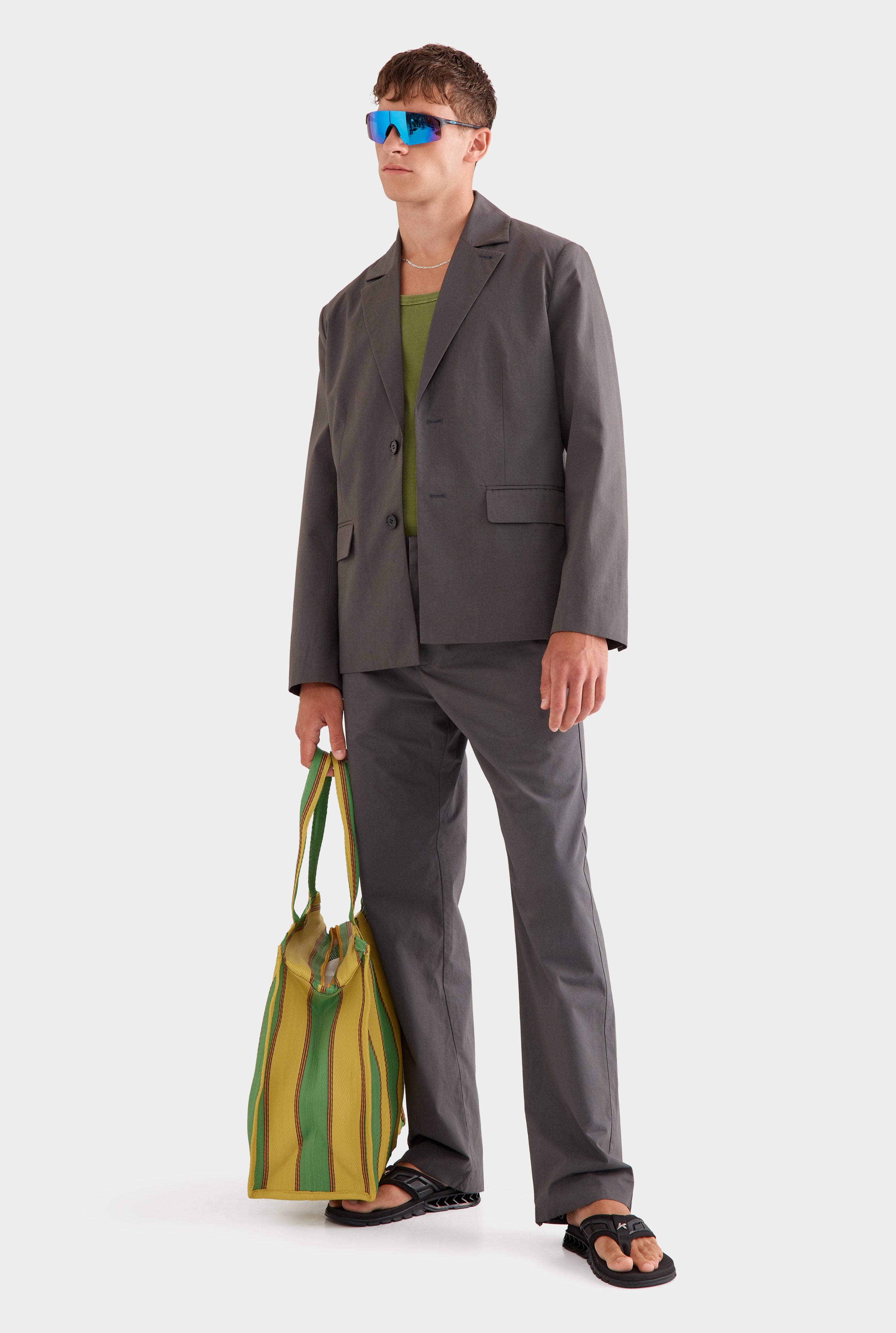 Cotton Tailored Blazer - Dark Slate