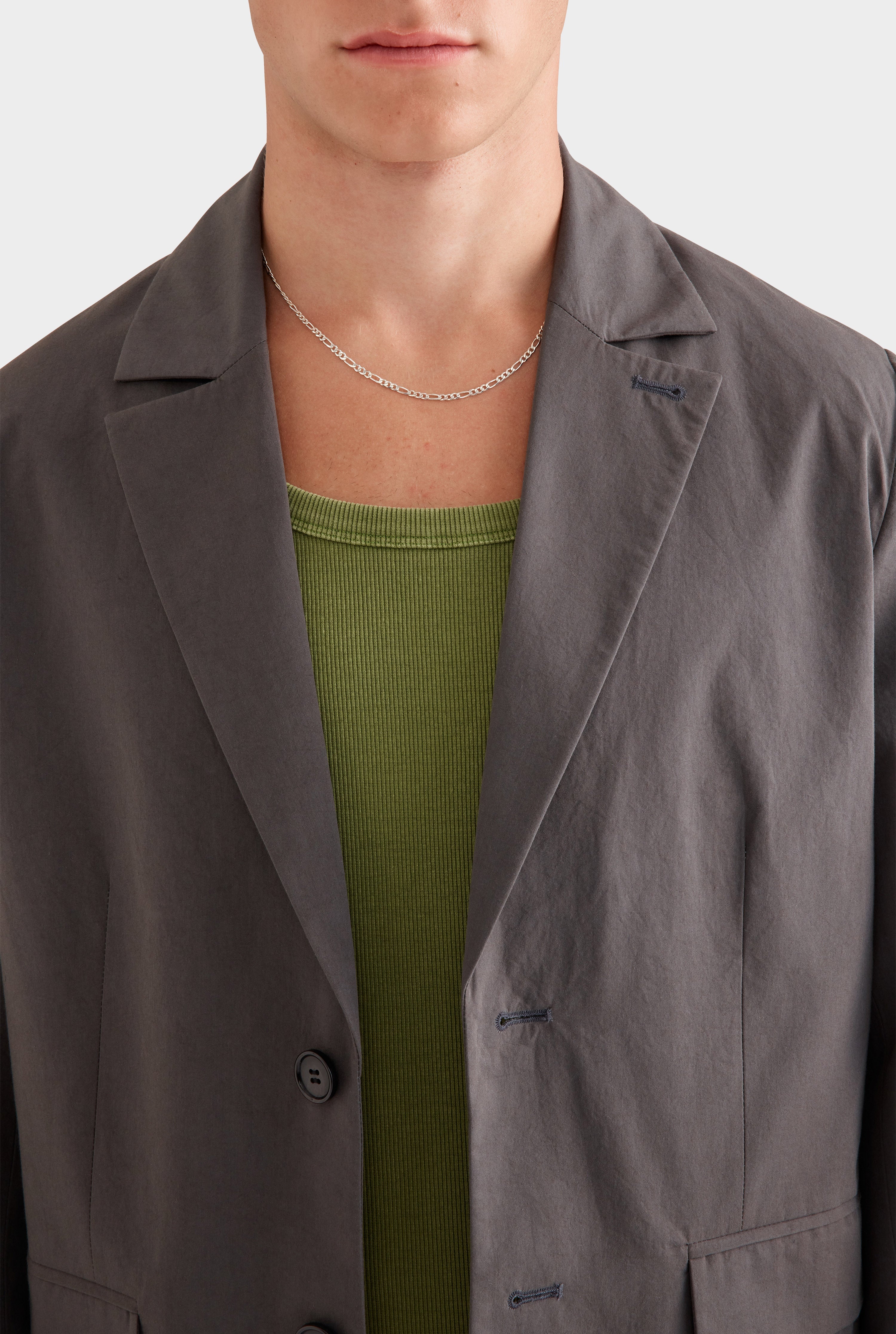 Cotton Tailored Blazer - Dark Slate