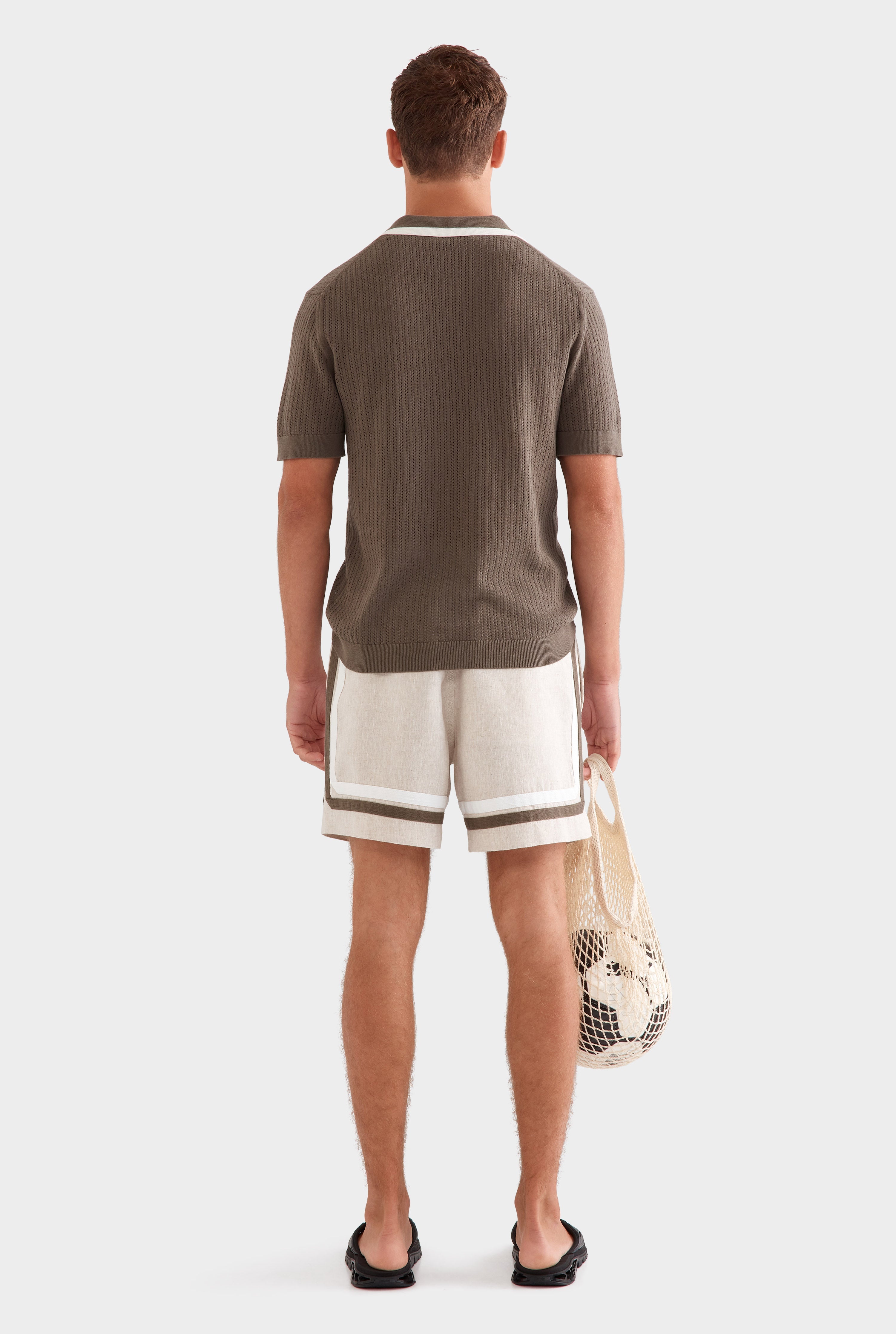 Crochet Border Lounge Short - Sand