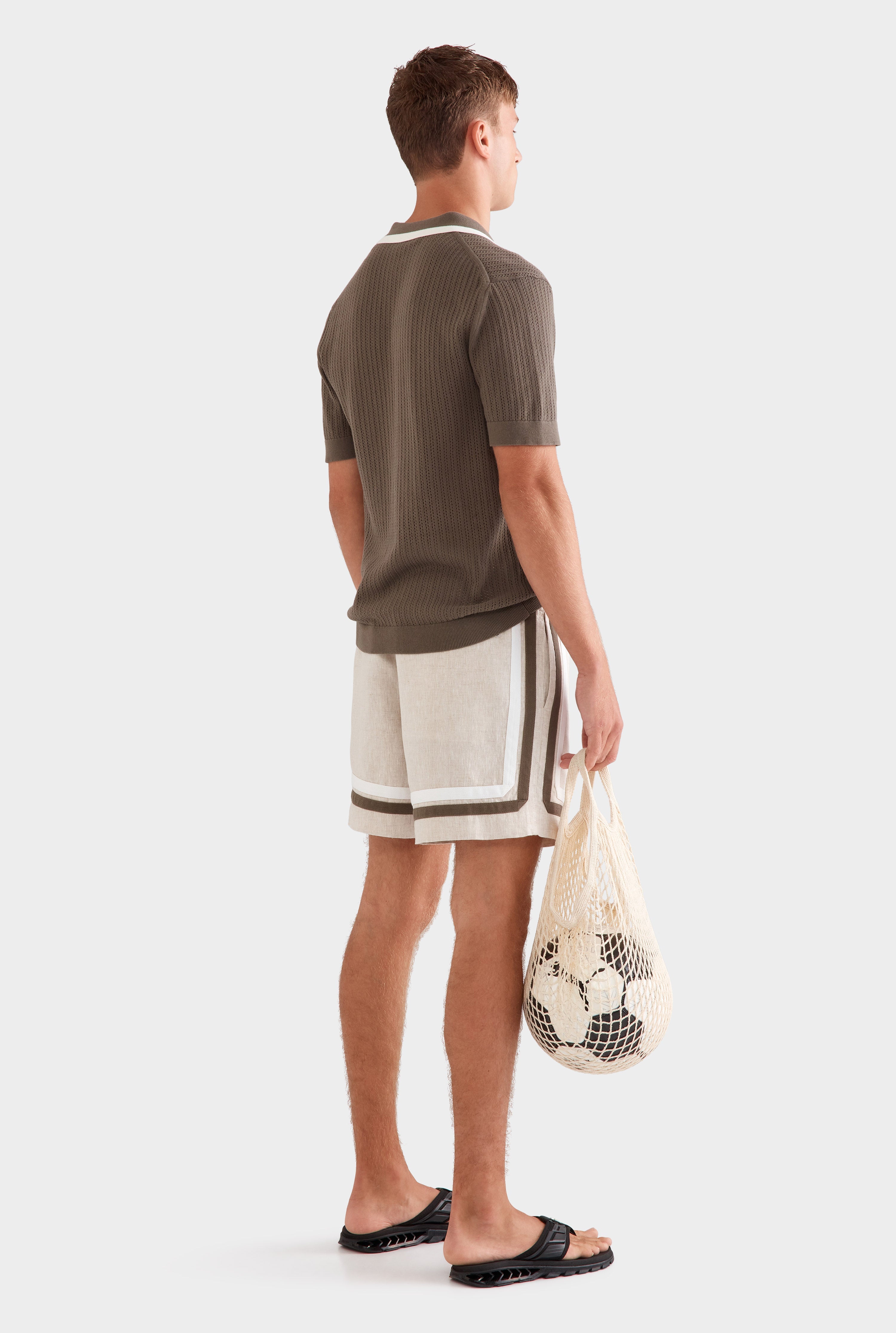 Crochet Border Lounge Short - Sand