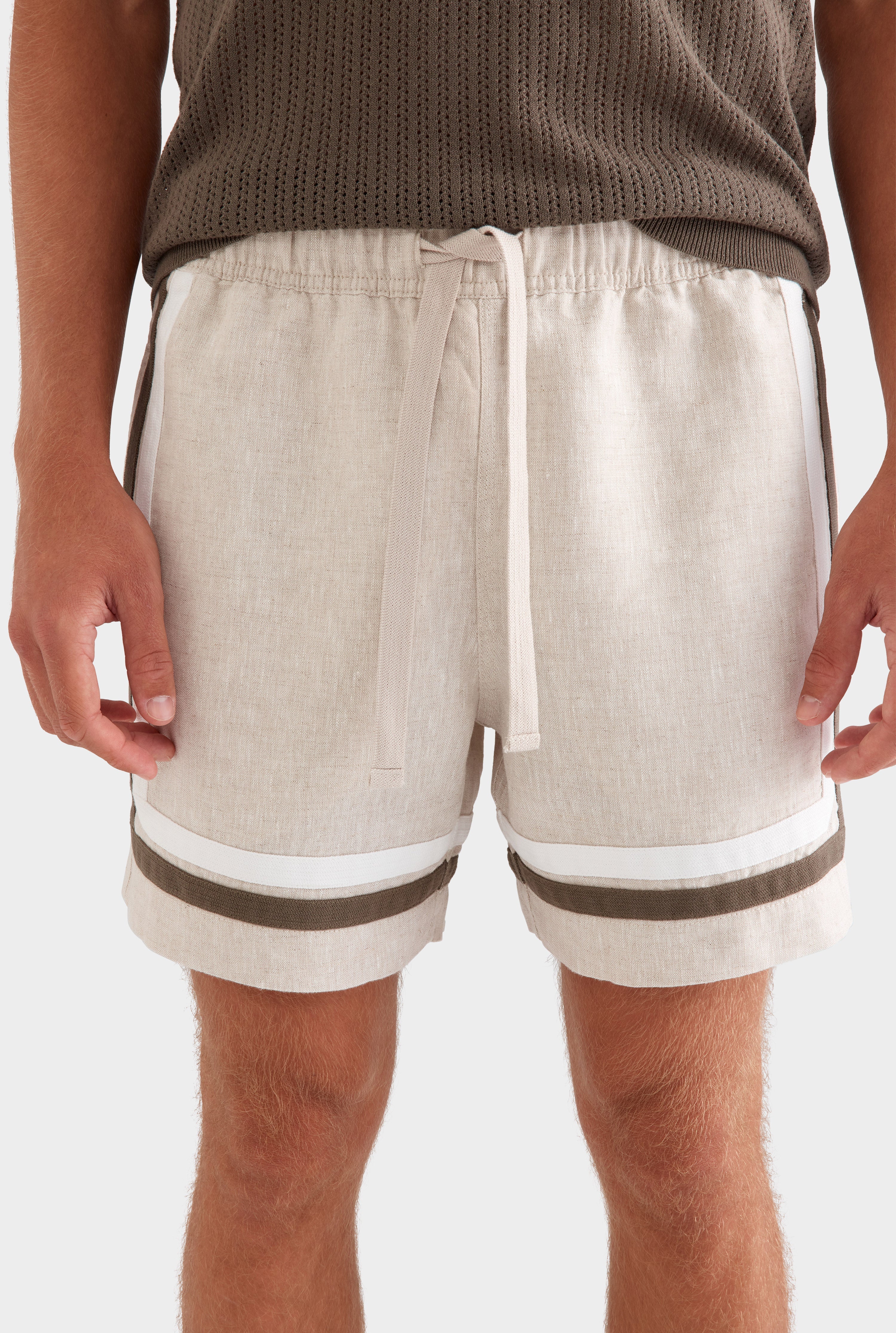 Crochet Border Lounge Short - Sand