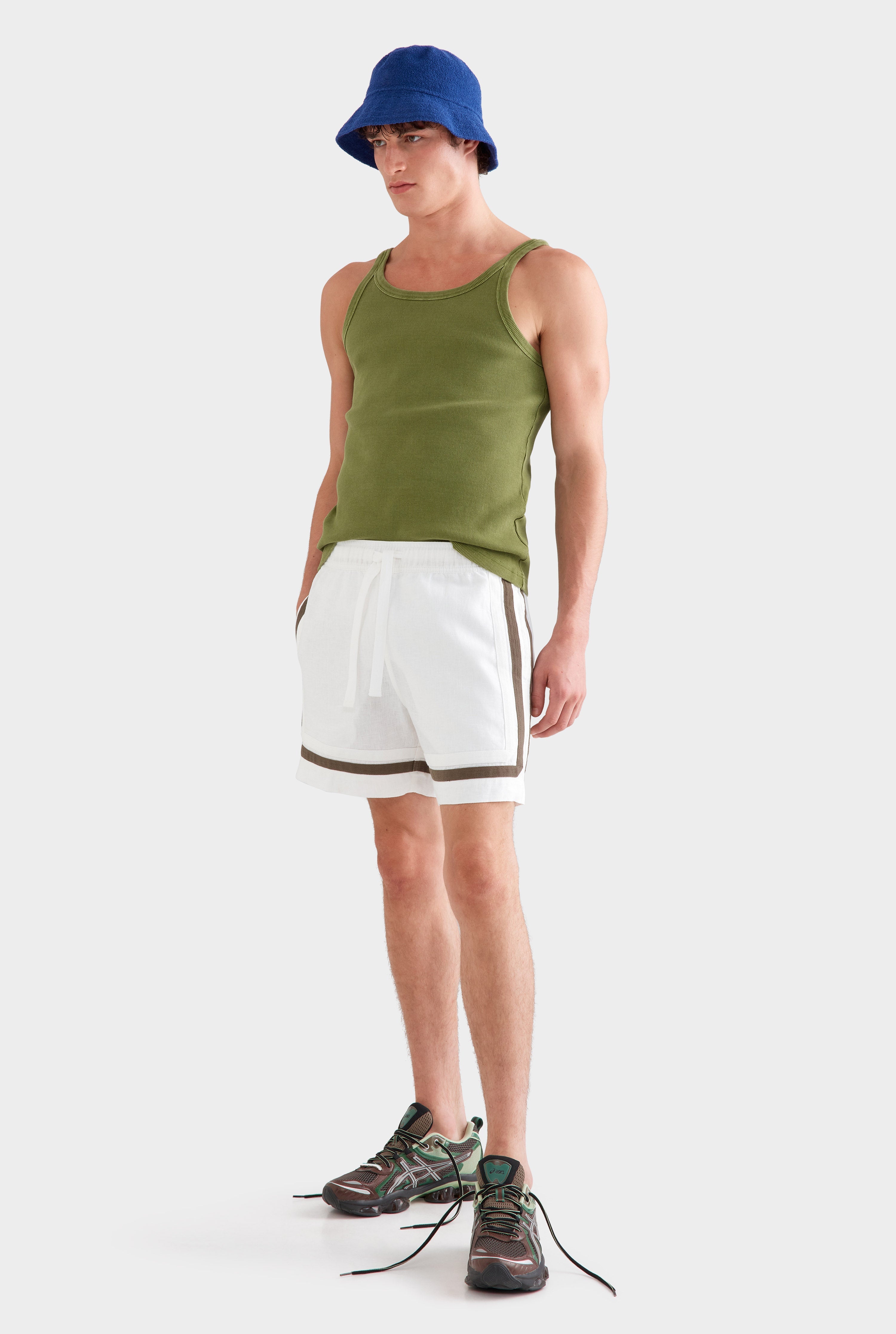 Crochet Border Lounge Short - White