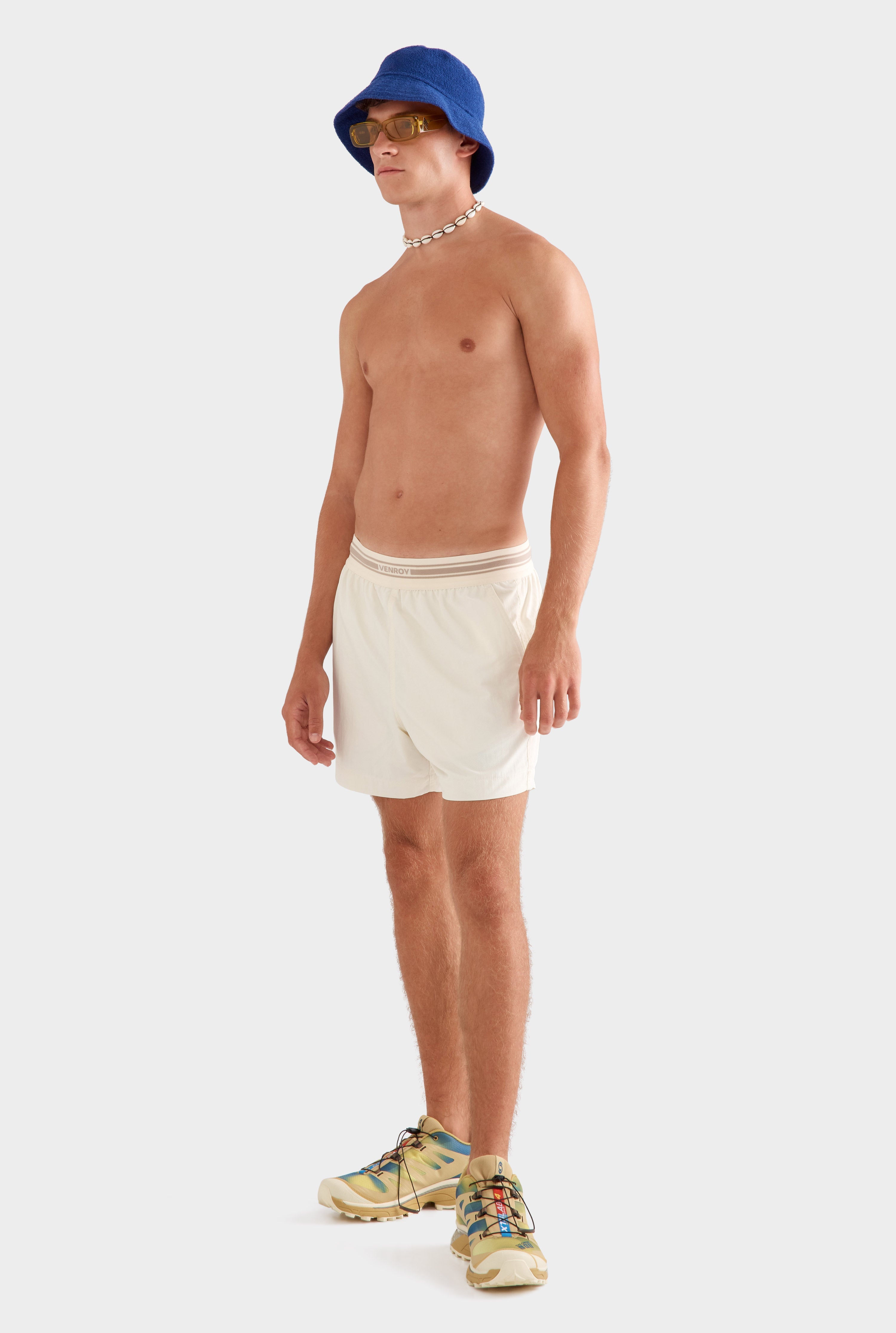 Exposed Elastic Swim Short - Cream