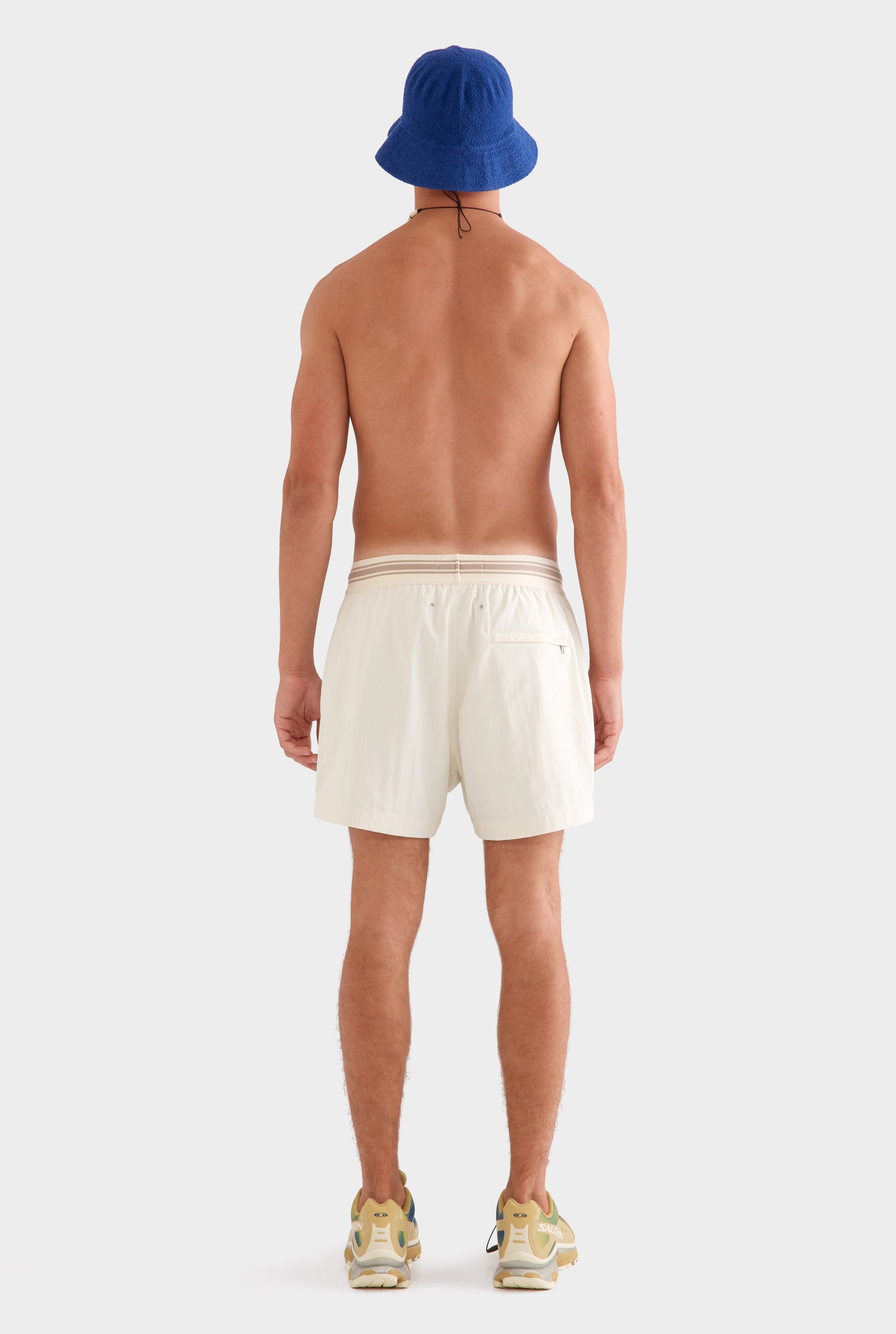 Exposed Elastic Swim Short - Cream