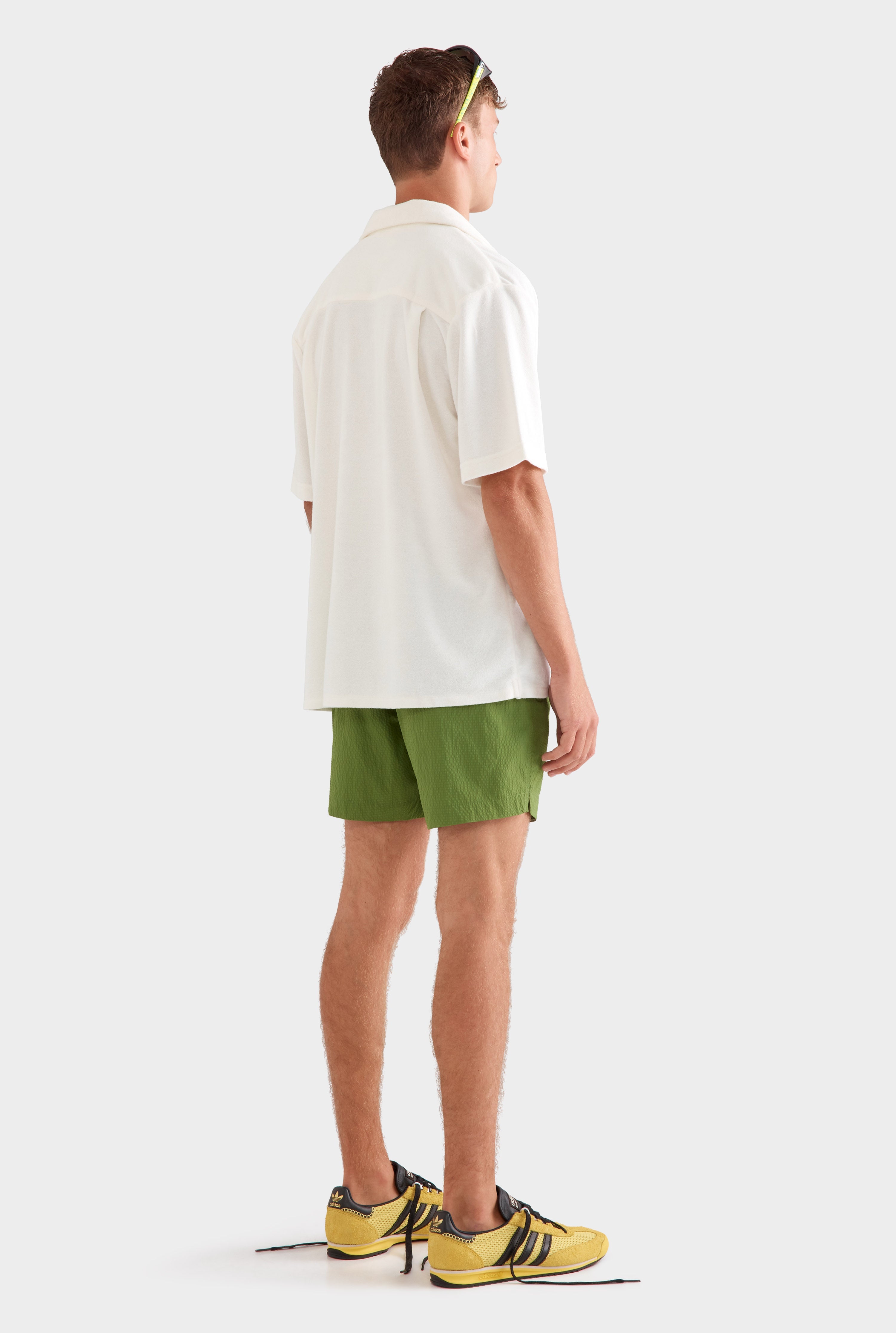 Flat Hem Terry Camp Collar Shirt - Milk