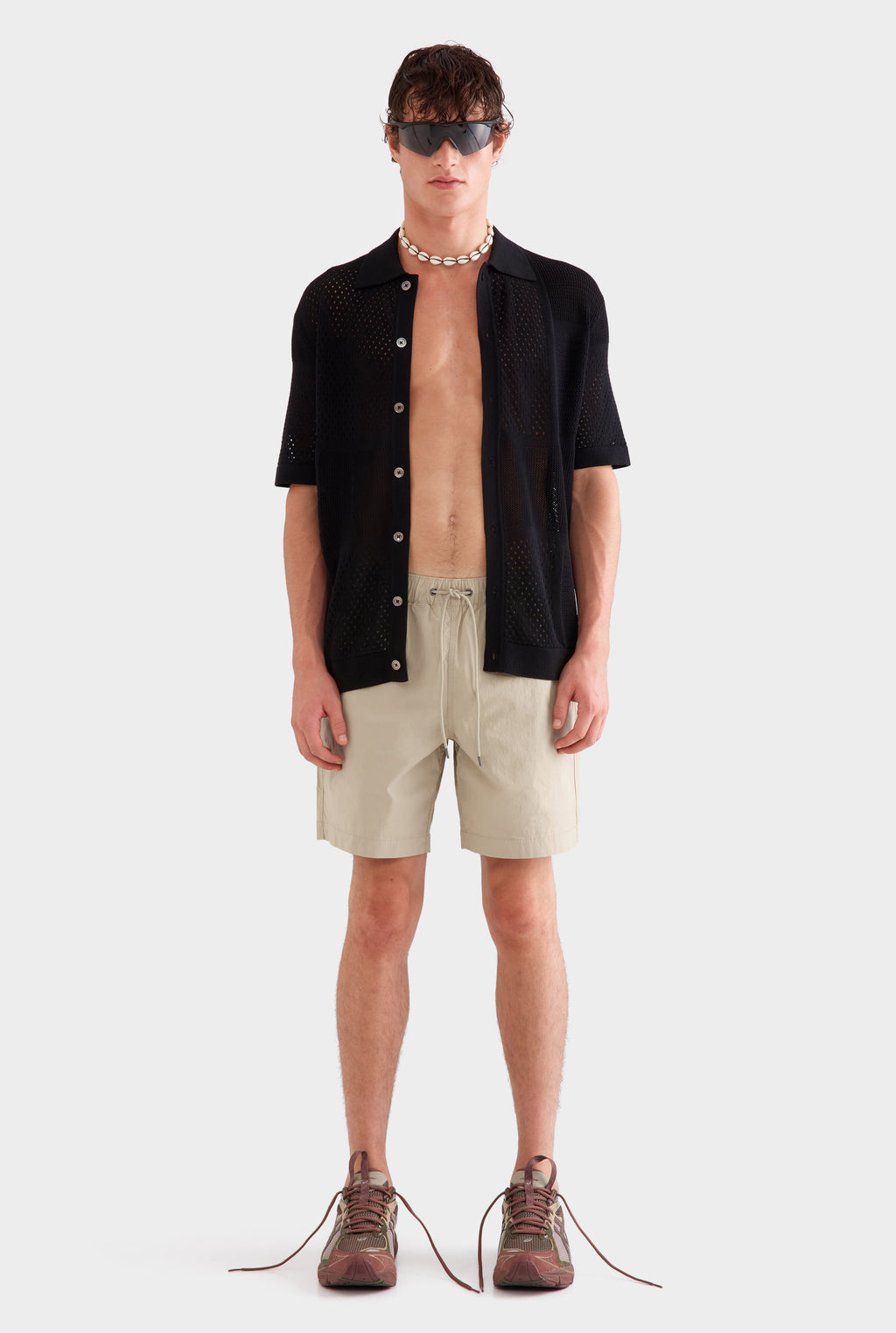 Multi Stitch Cotton Knit T-Shirt - Black