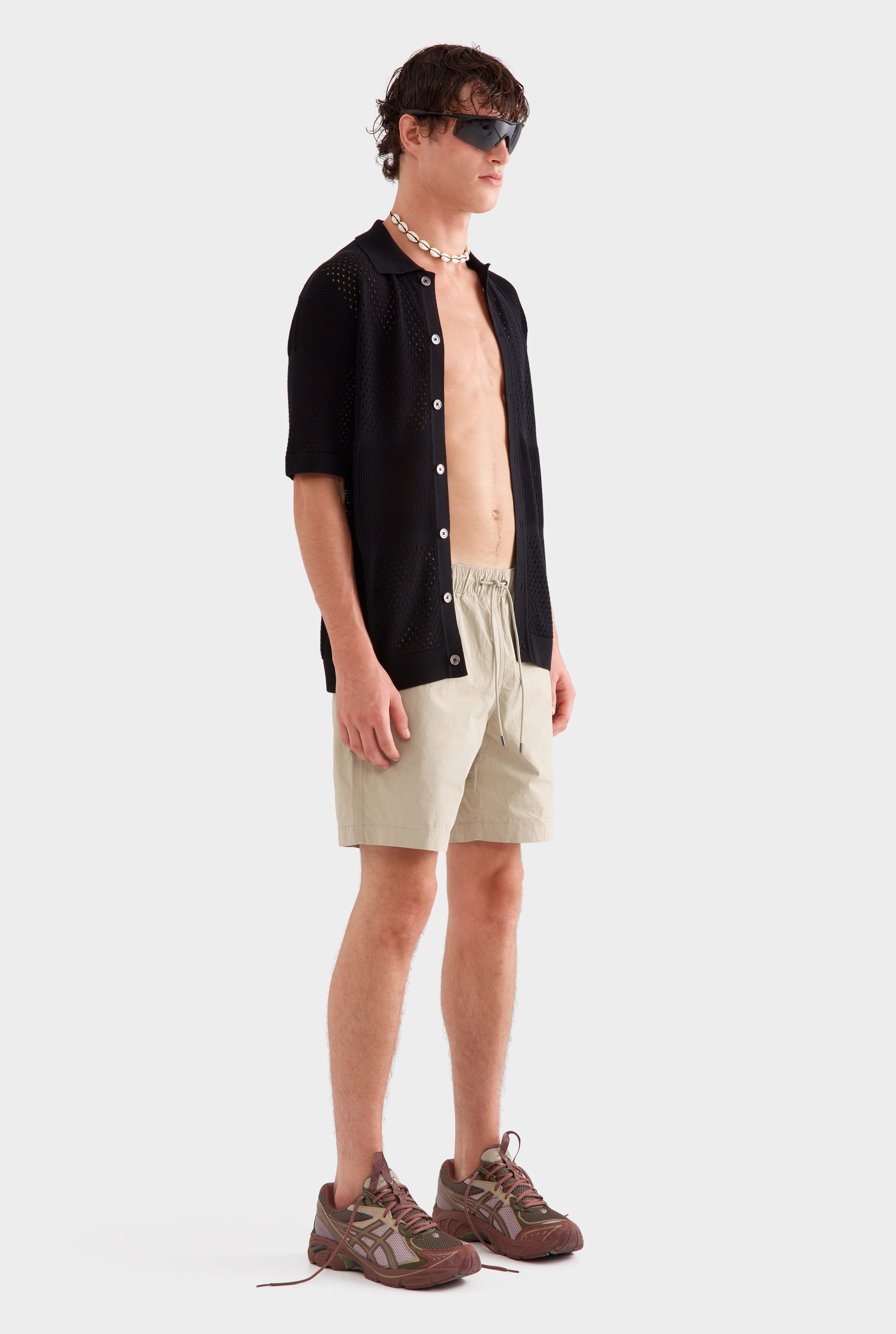Multi Stitch Cotton Knit T-Shirt - Black
