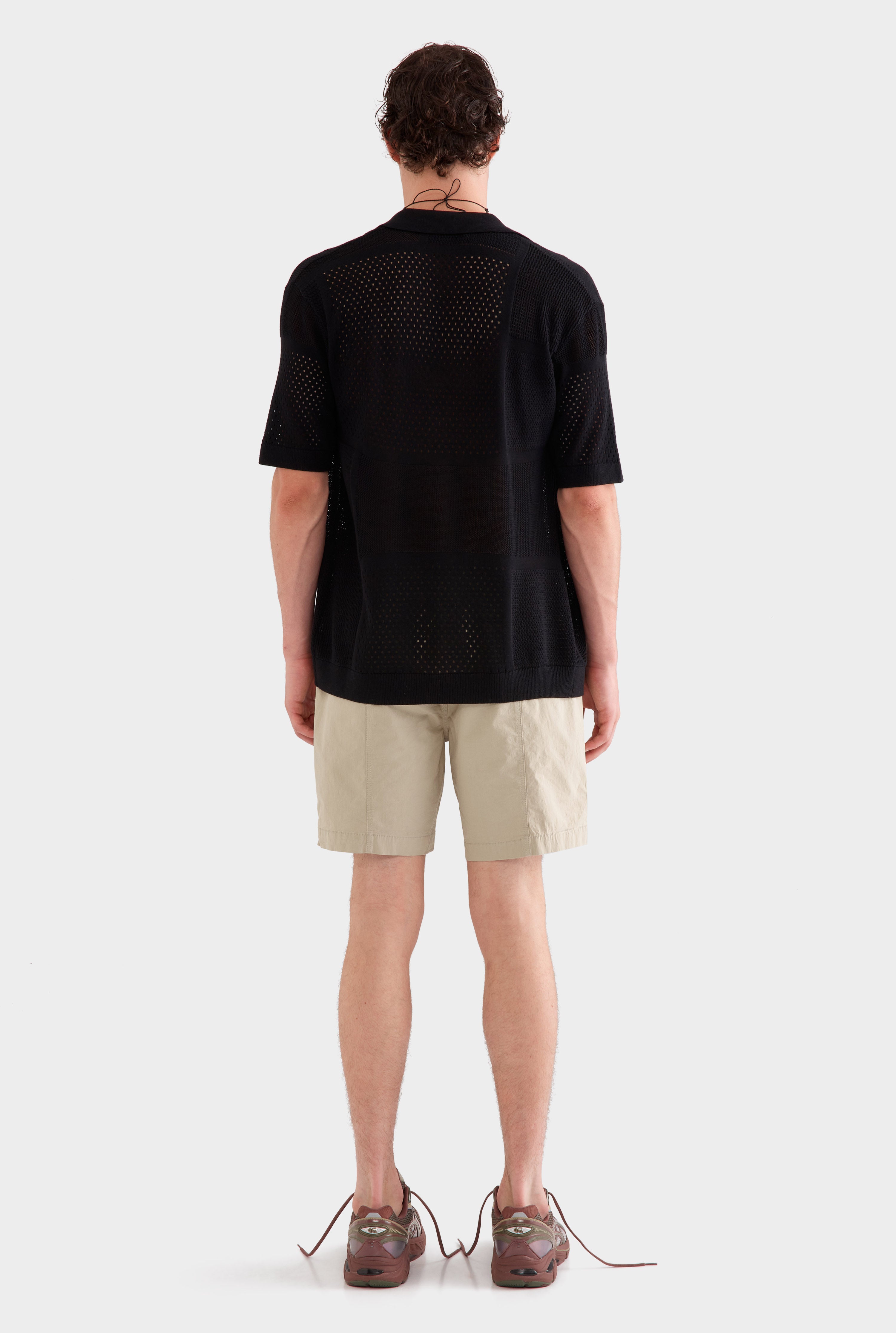 Multi Stitch Cotton Knit T-Shirt - Black