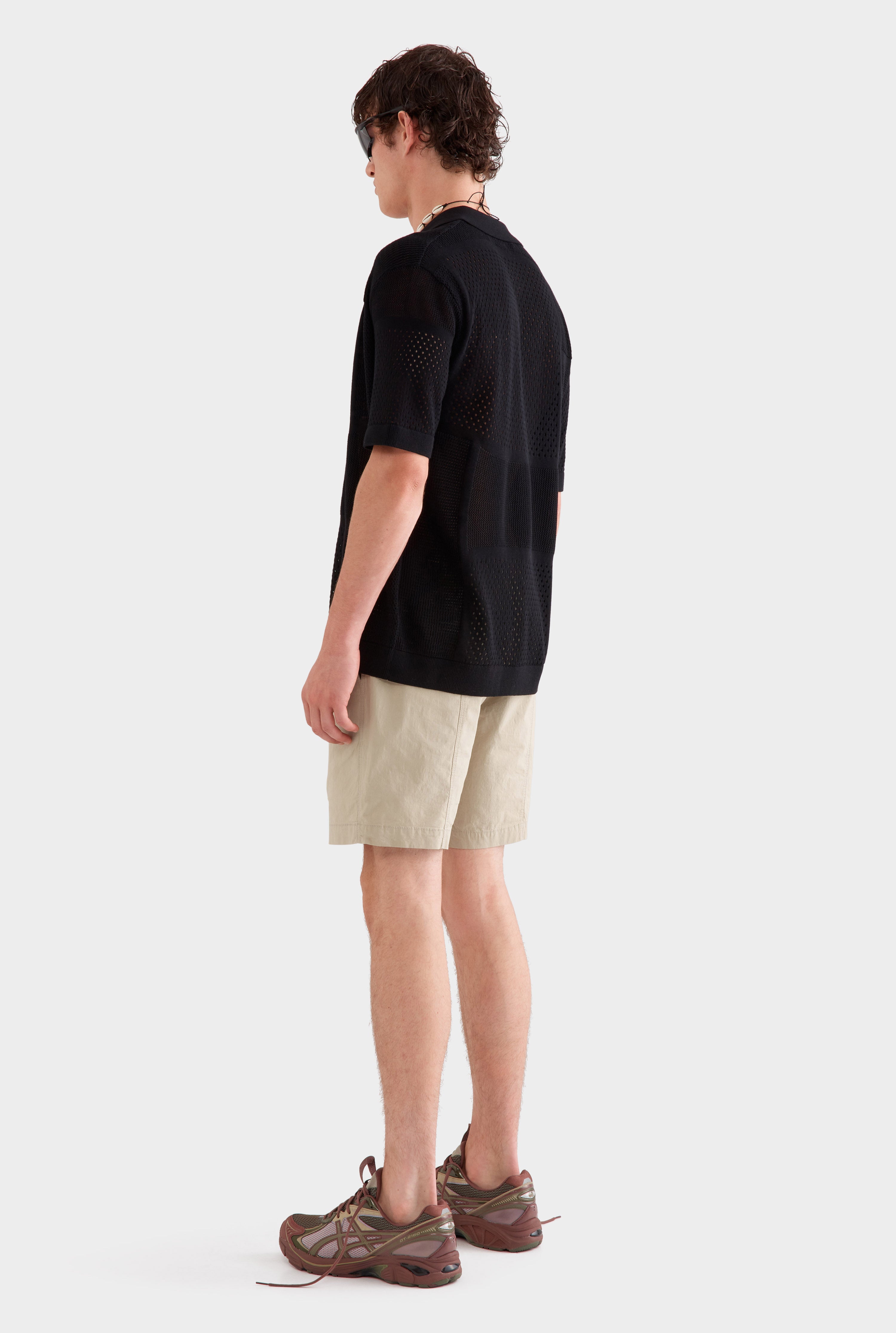 Multi Stitch Cotton Knit T-Shirt - Black