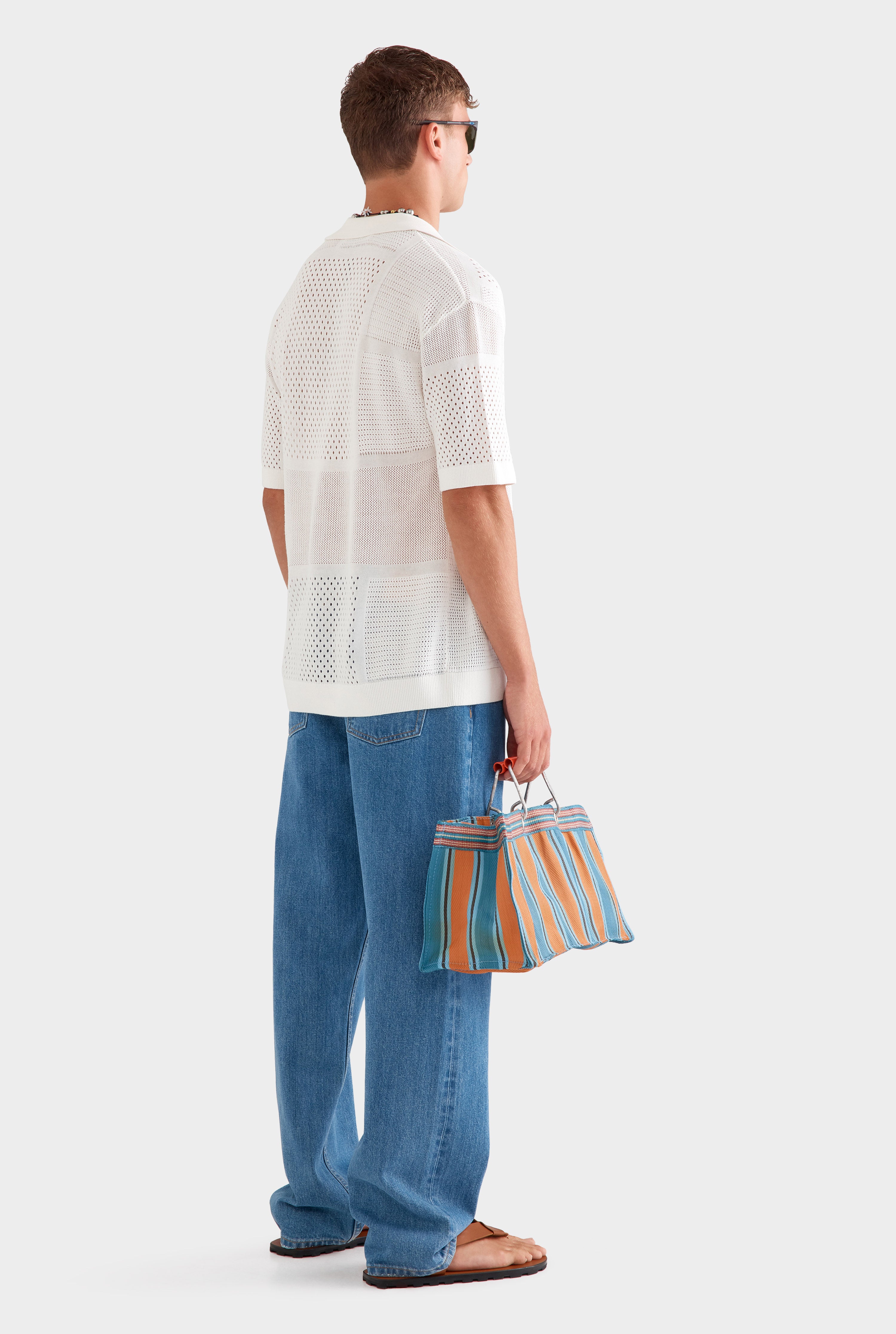 Multi Stitch Cotton Knit T-Shirt - Off White