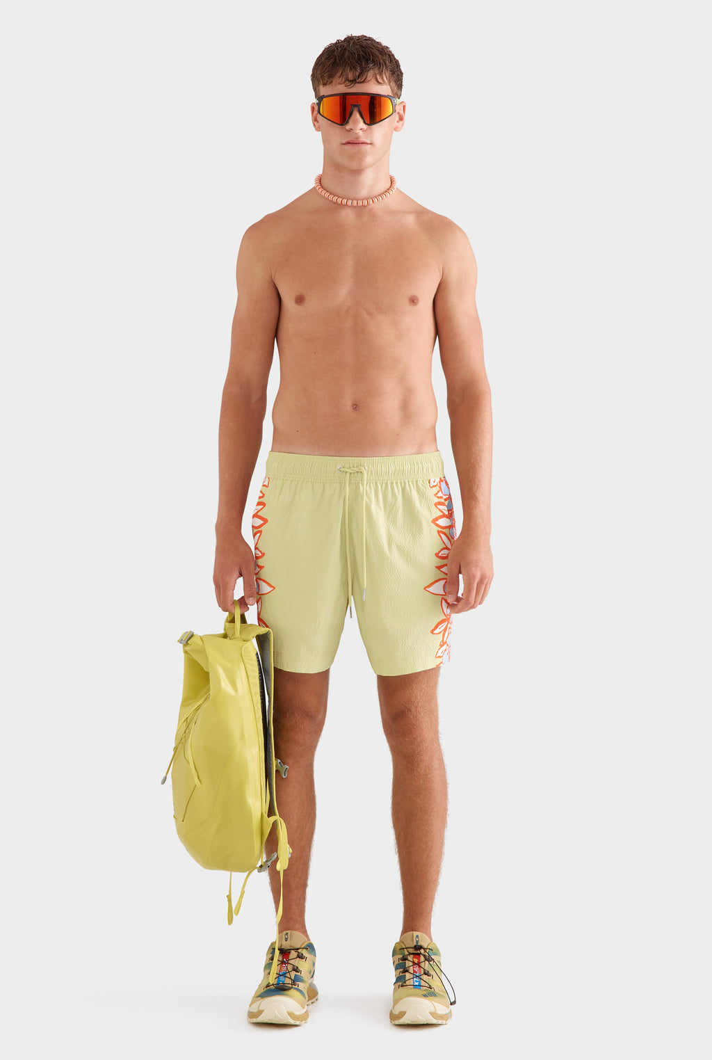 Printed Swim Short - Lime Green/Rio Red Floral