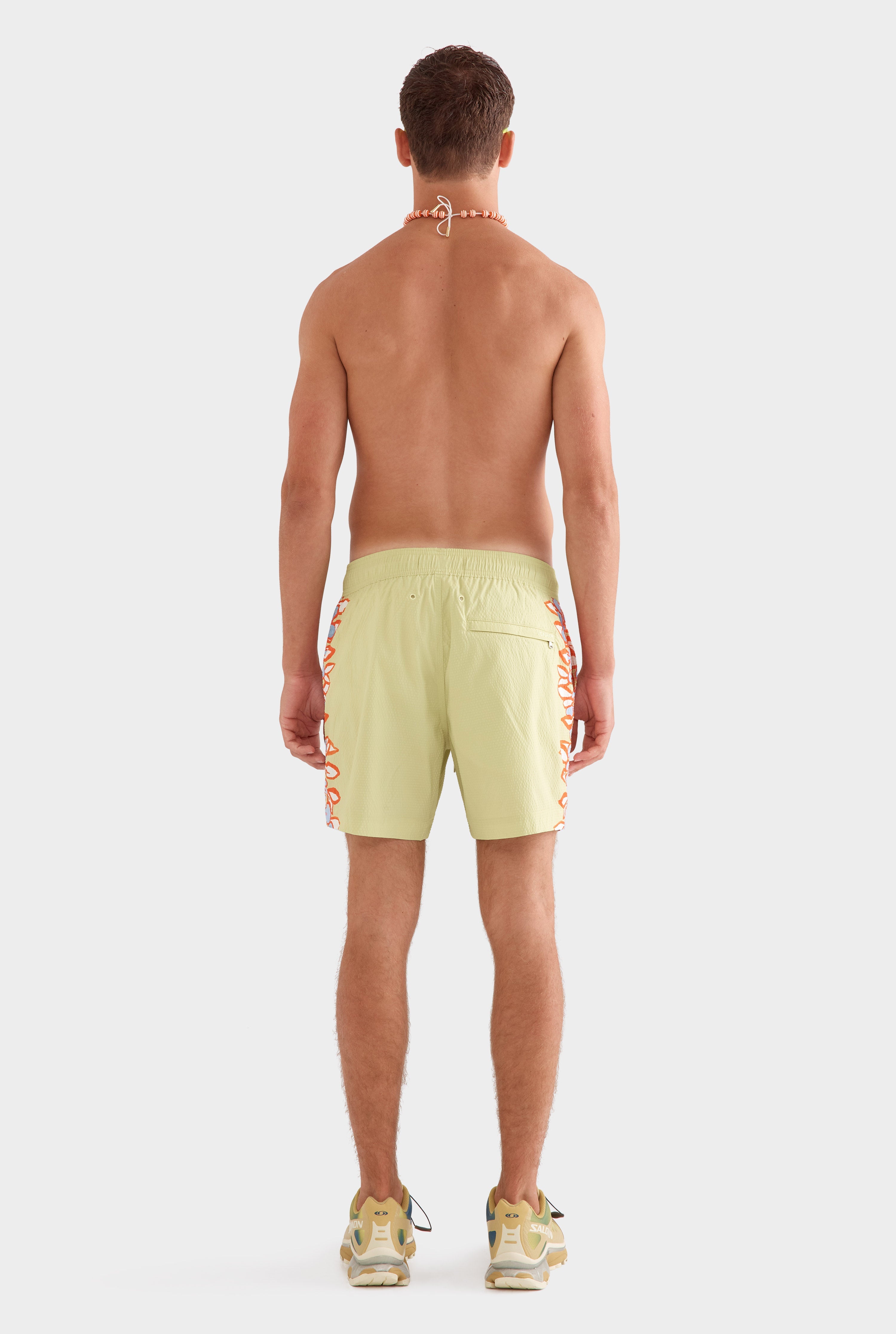 Printed Swim Short - Lime Green/Rio Red Floral