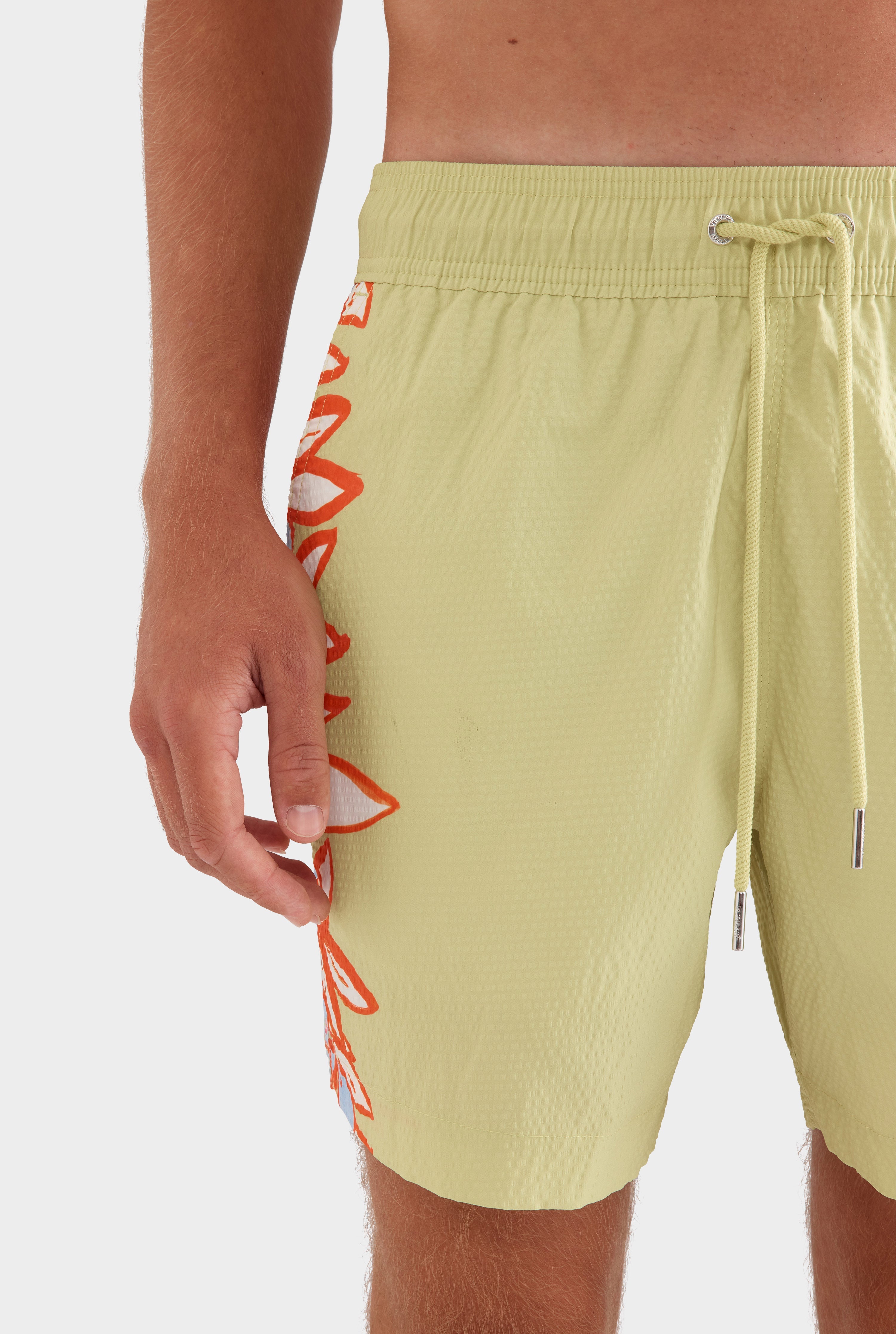 Printed Swim Short - Lime Green/Rio Red Floral
