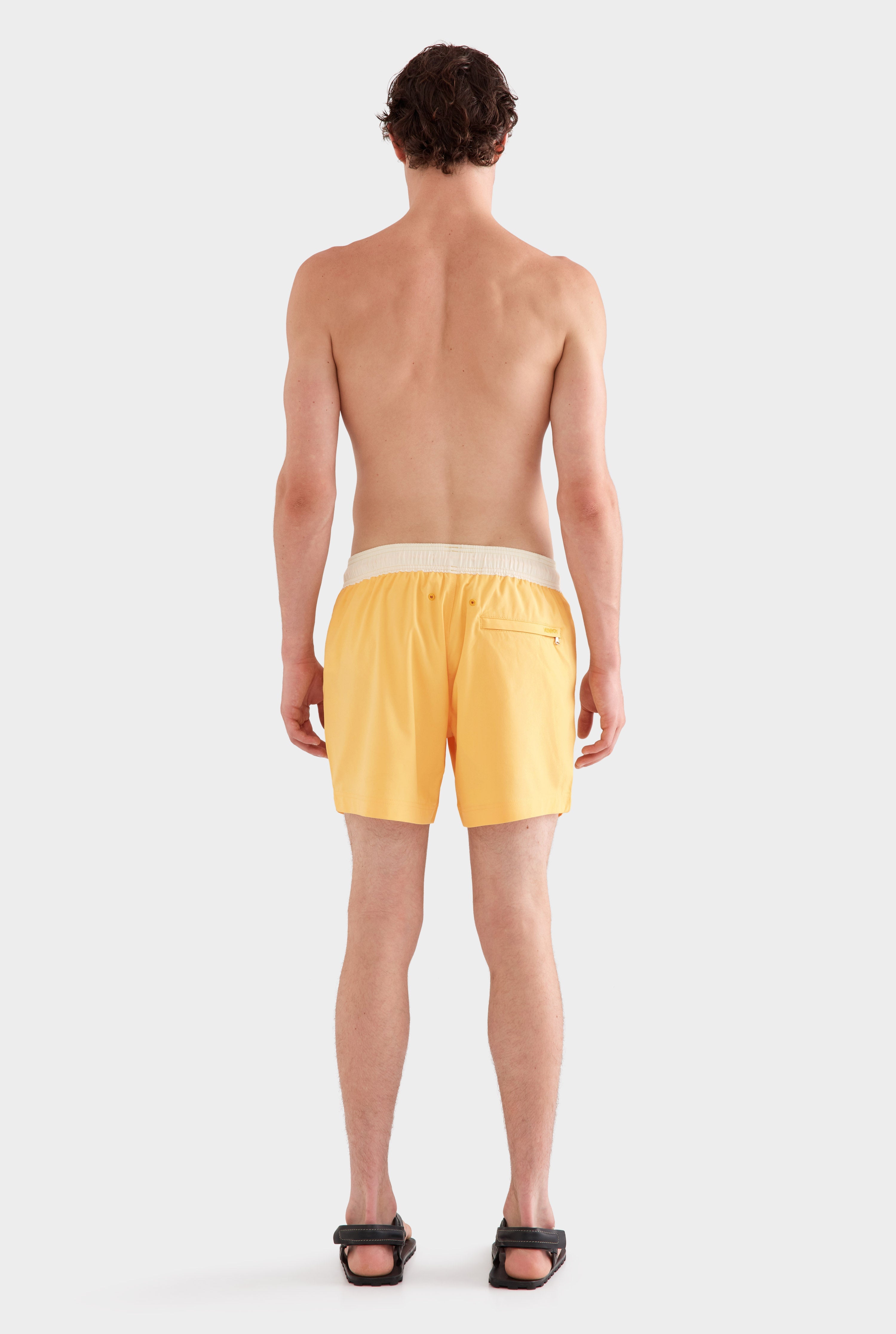 Solid Stretch Swim Short - Amber Yellow/Cream