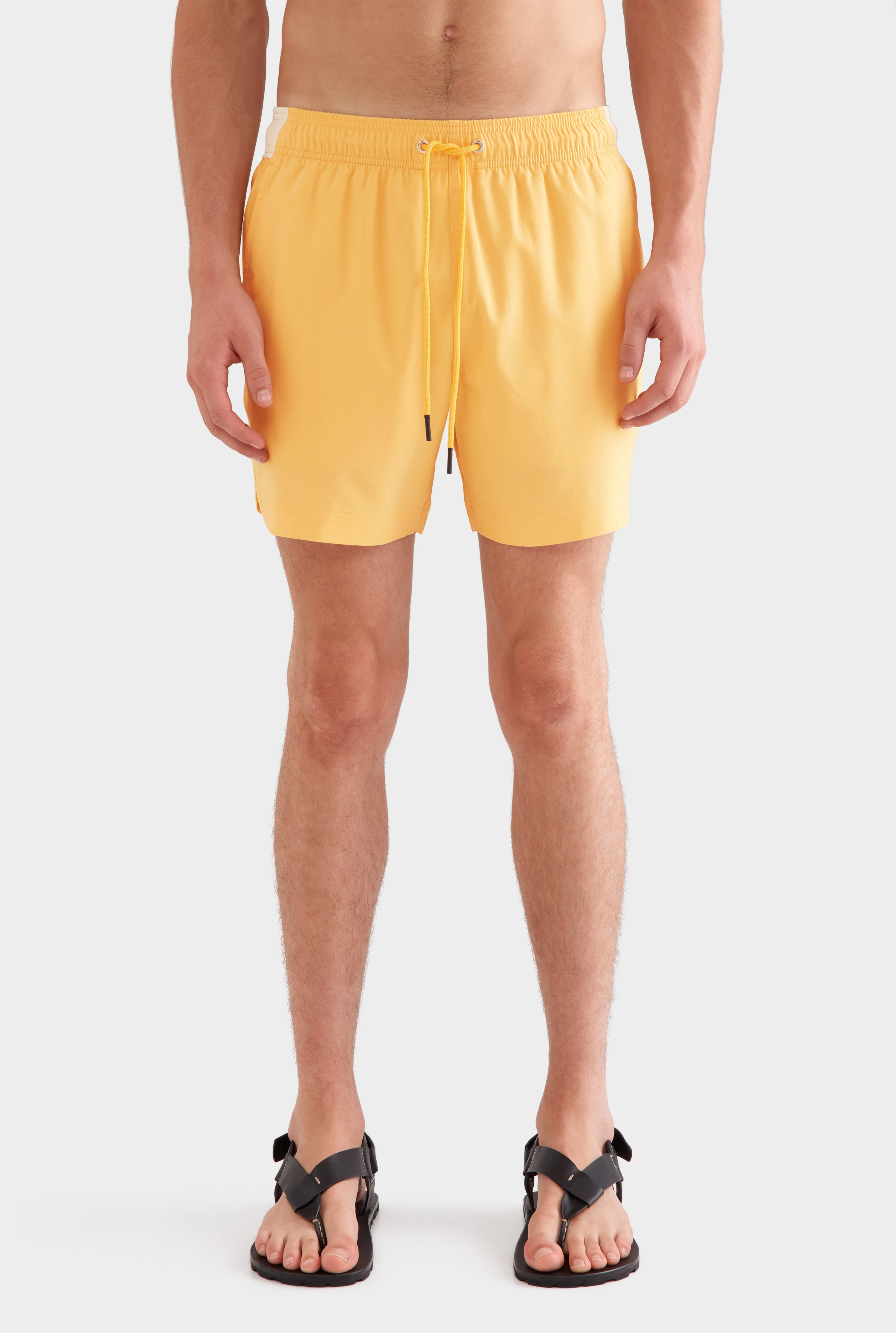 Solid Stretch Swim Short - Amber Yellow/Cream