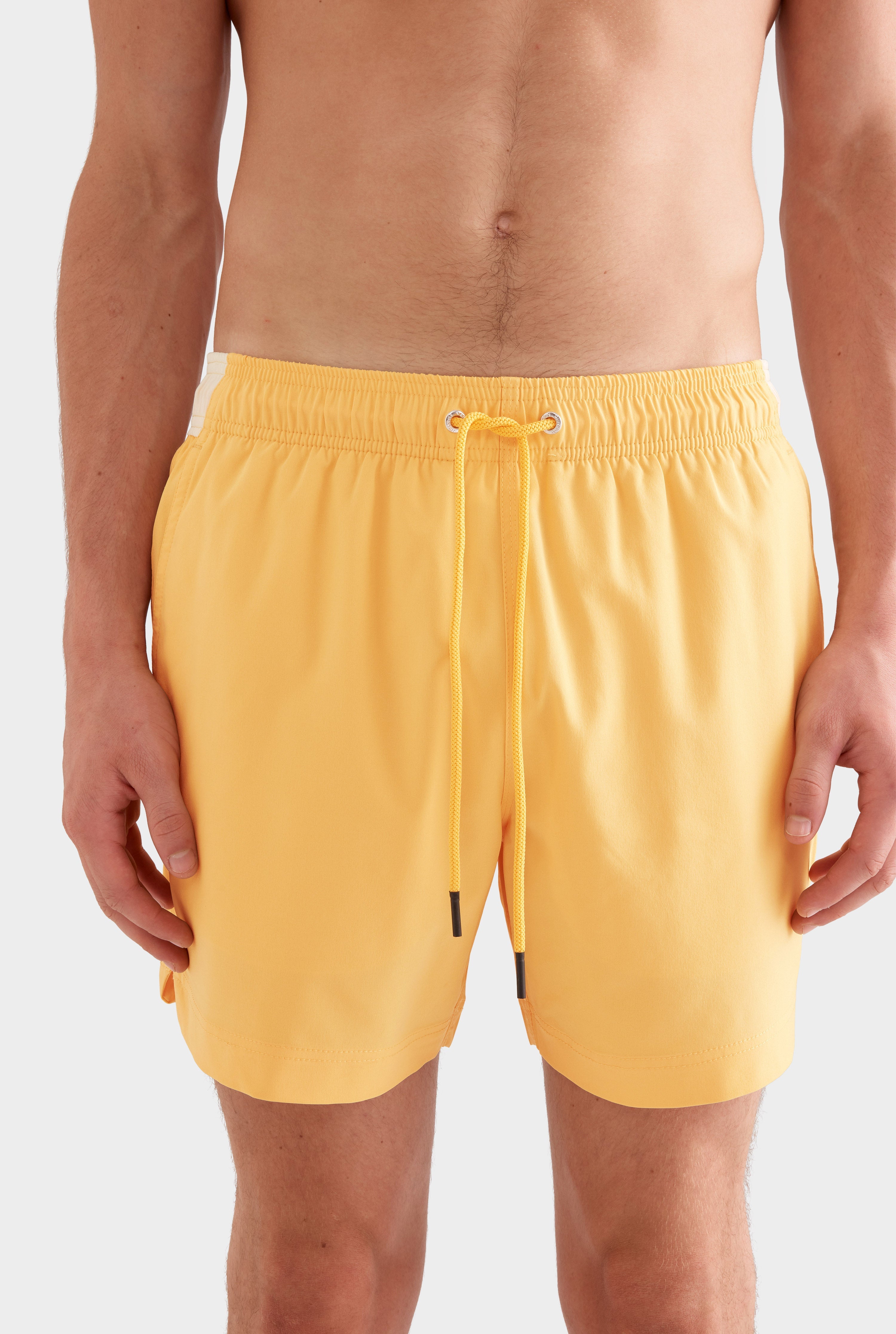 Solid Stretch Swim Short - Amber Yellow/Cream