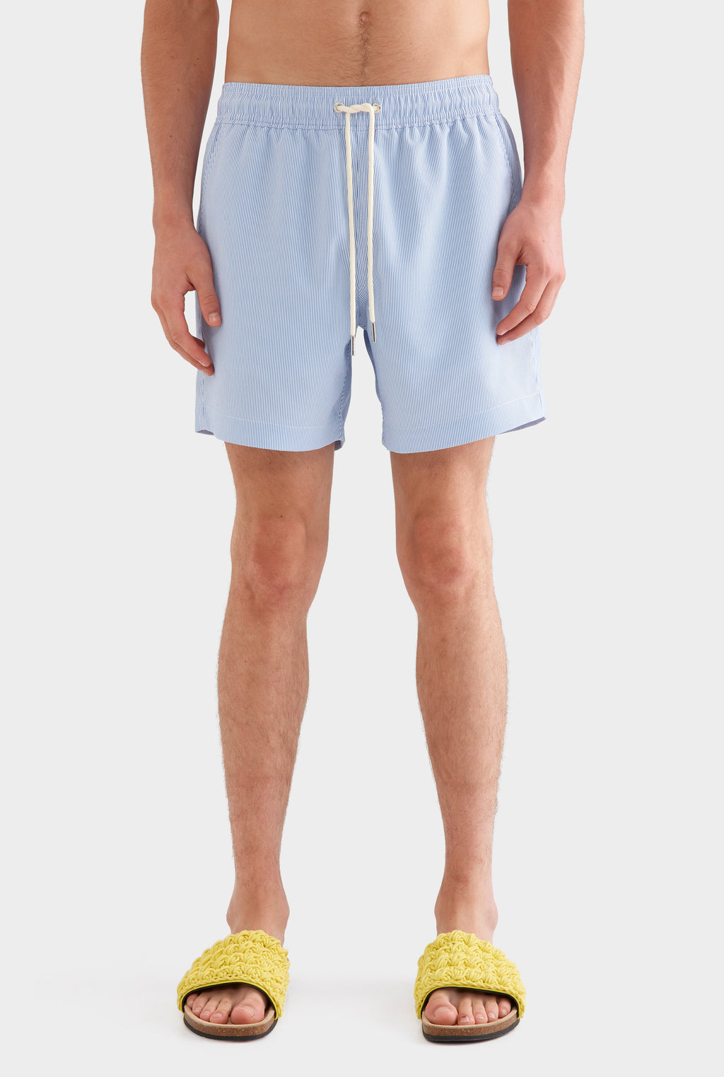 Striped Swim Short - Light Blue/White Stripe