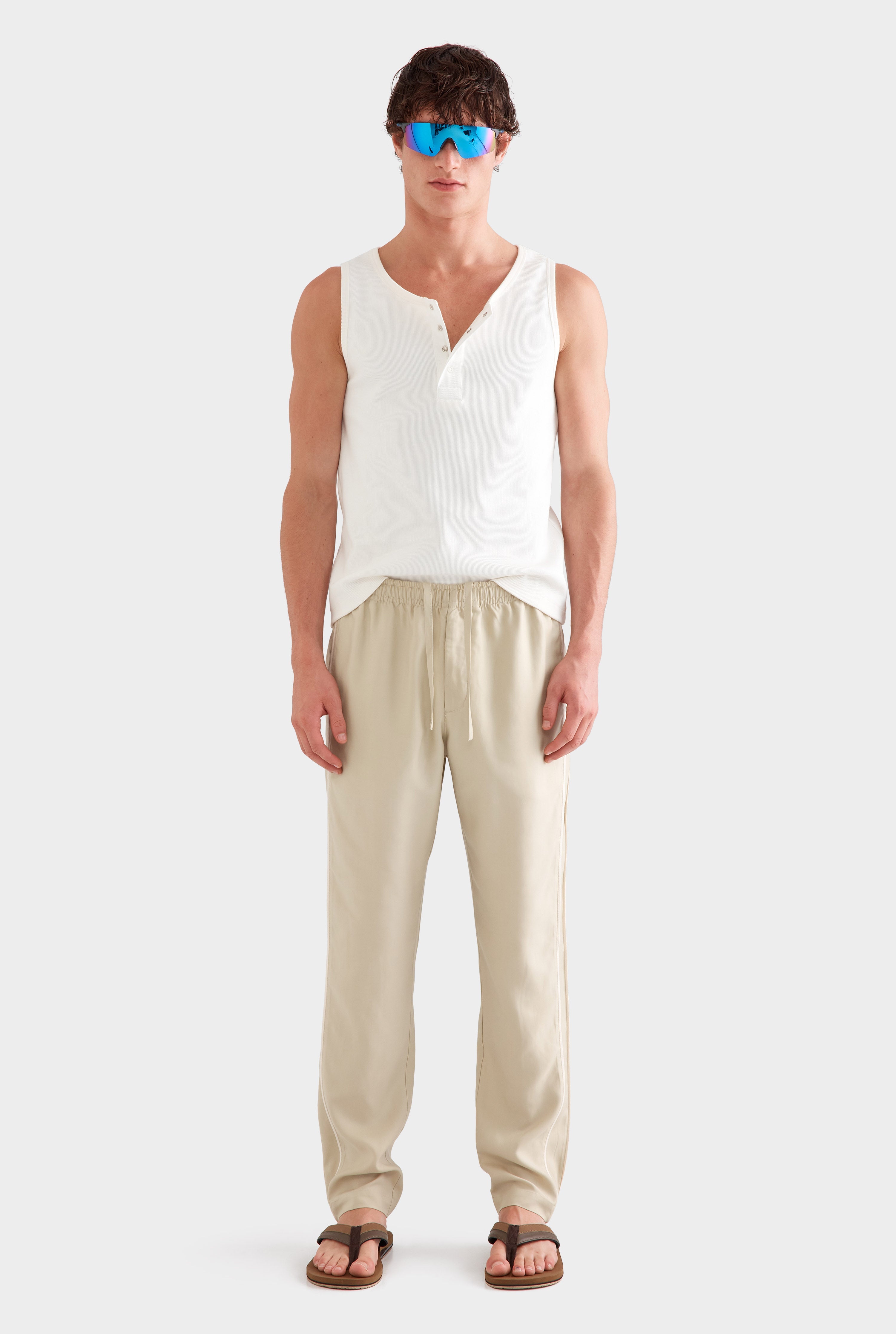 Tencel Lounge Chino - Pistachio Shell/Natural Tape