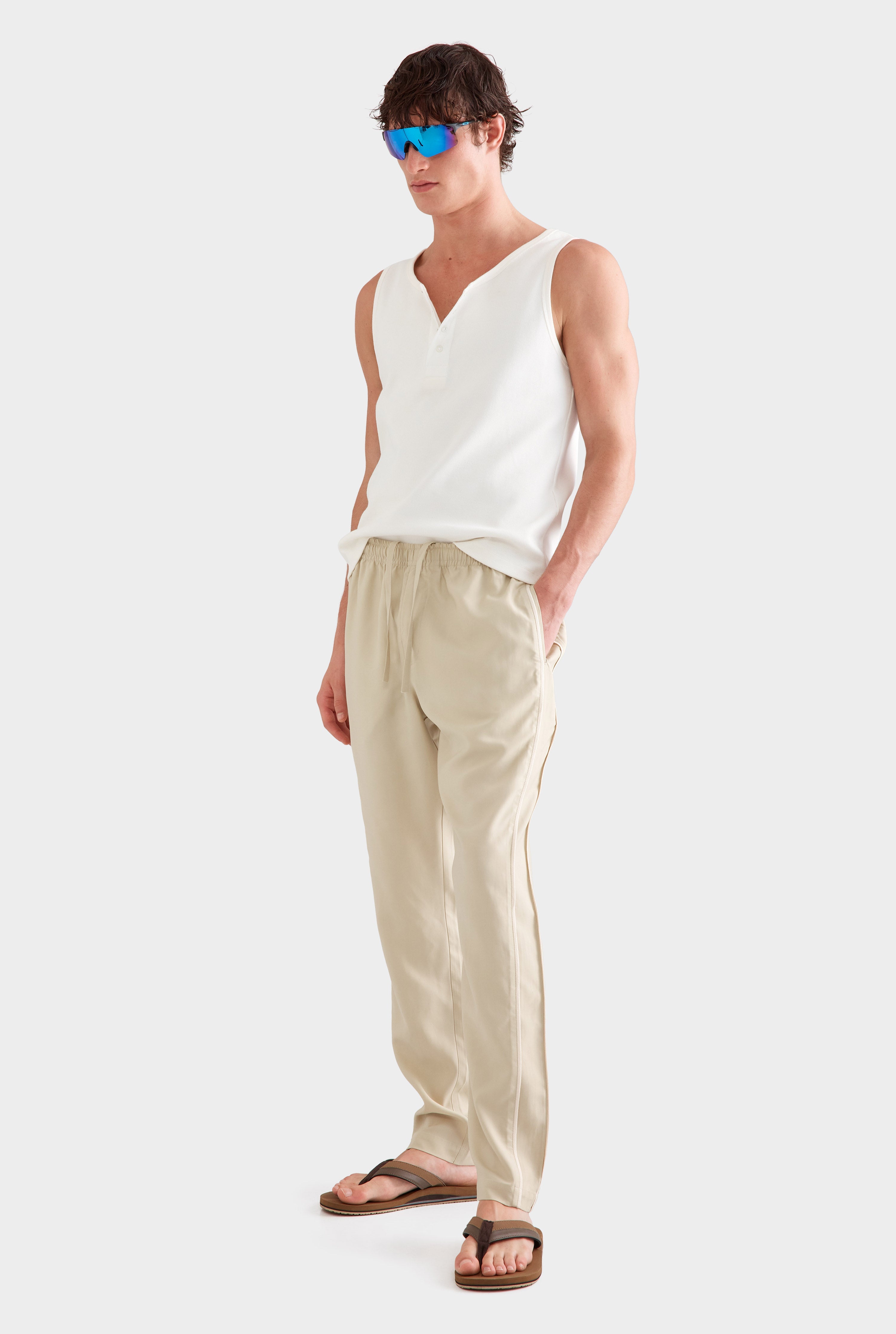 Tencel Lounge Chino - Pistachio Shell/Natural Tape