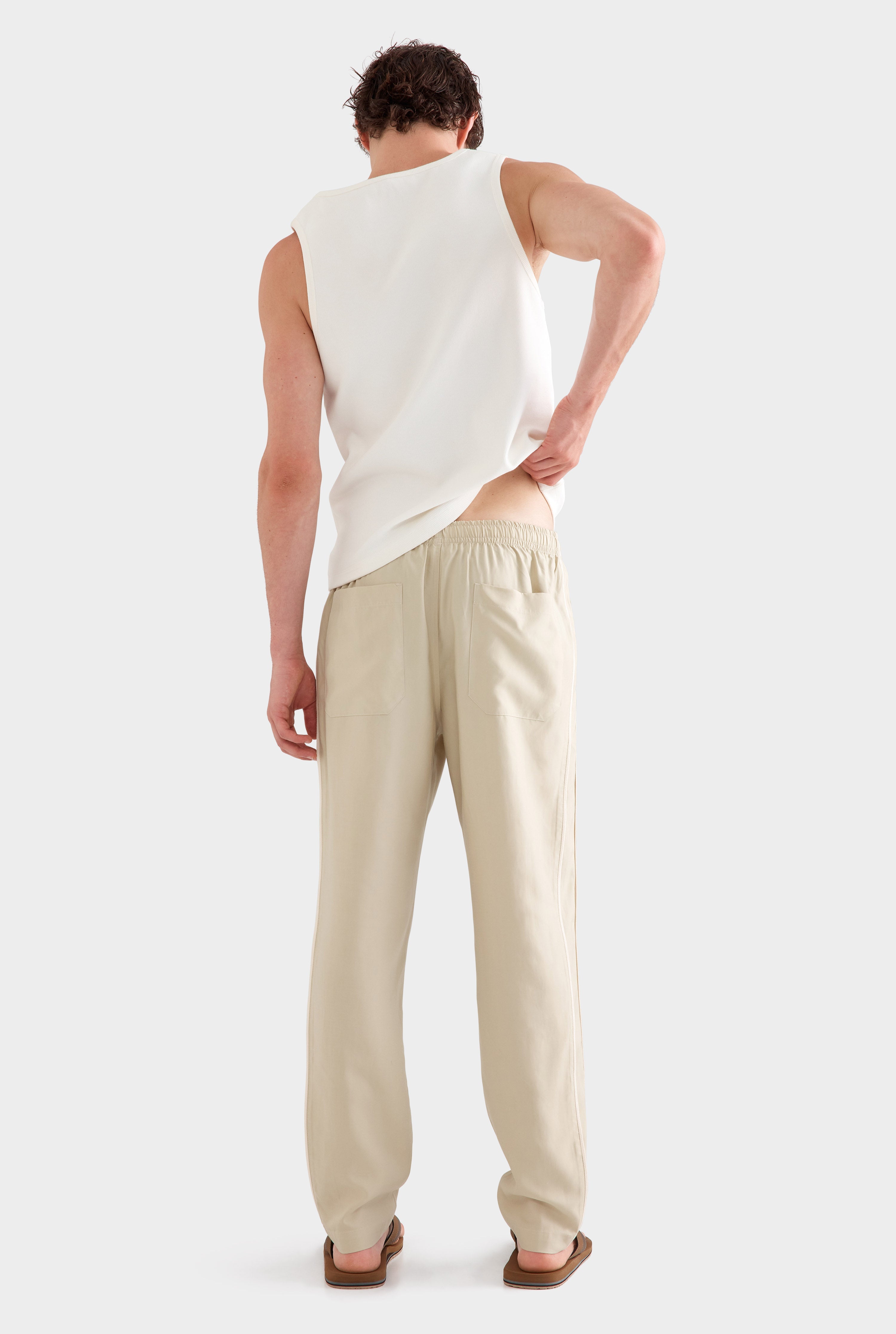 Tencel Lounge Chino - Pistachio Shell/Natural Tape