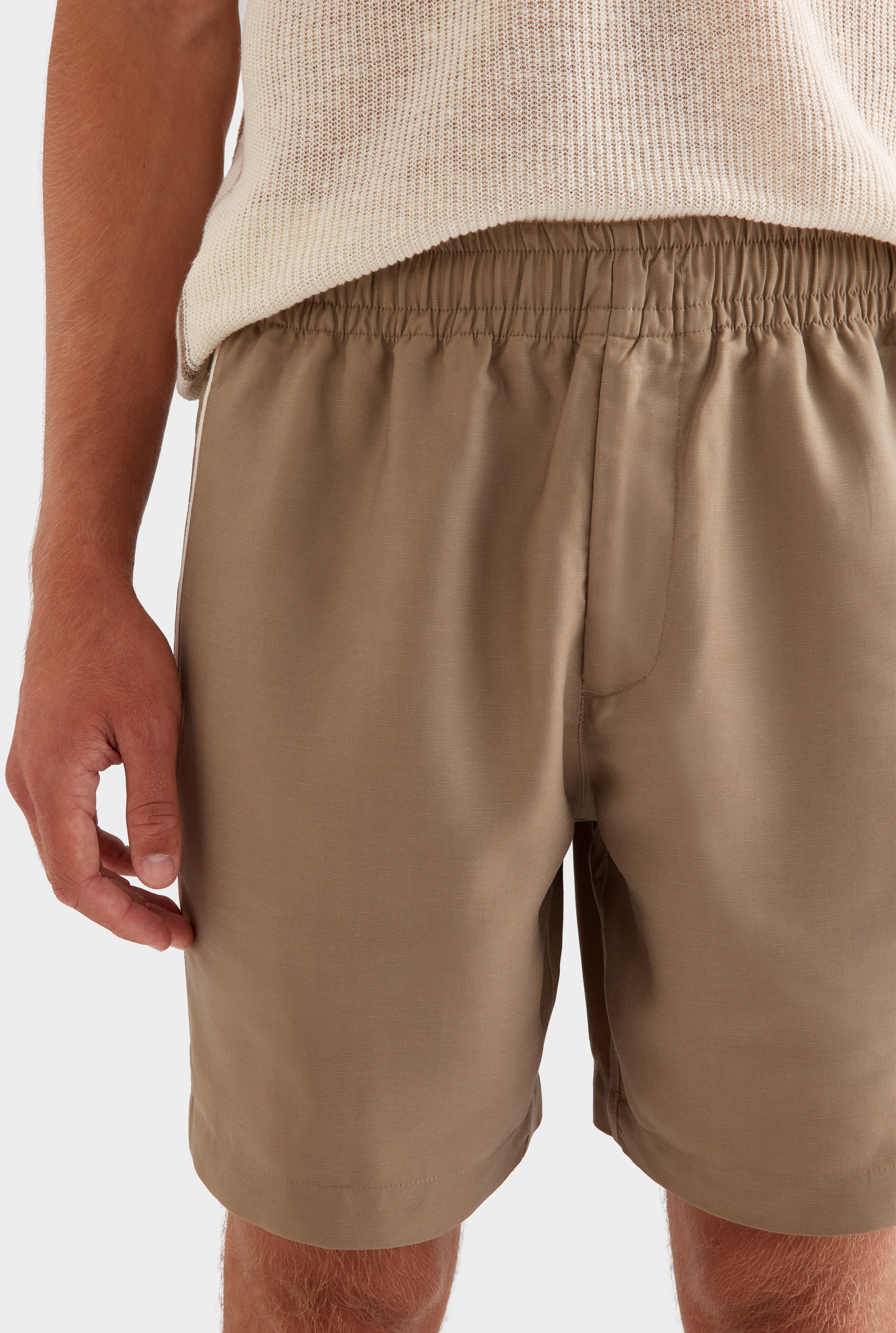 Tencel Lounge Short - Pebble/Natural Tape