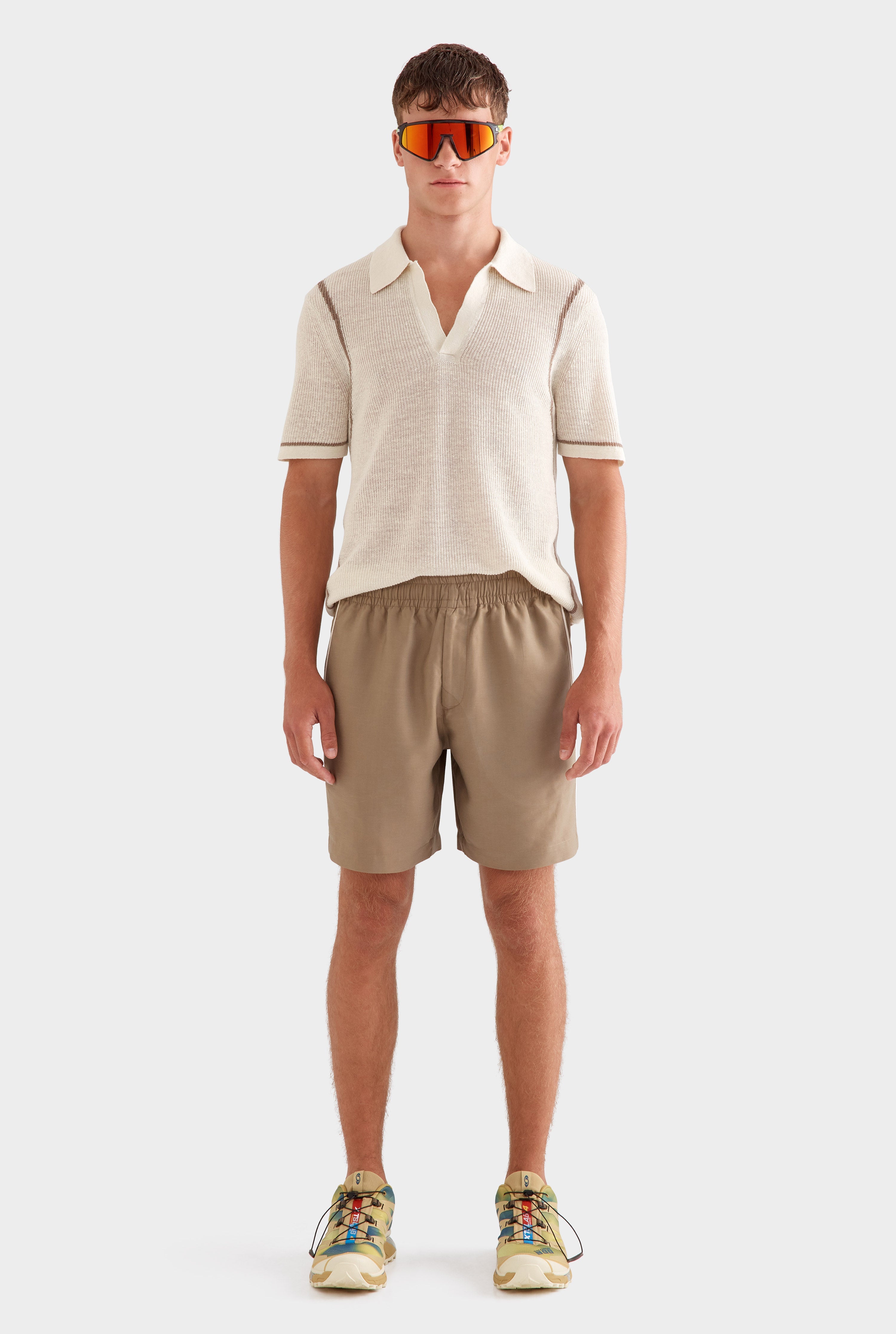 Tencel Lounge Short - Pebble/Natural Tape