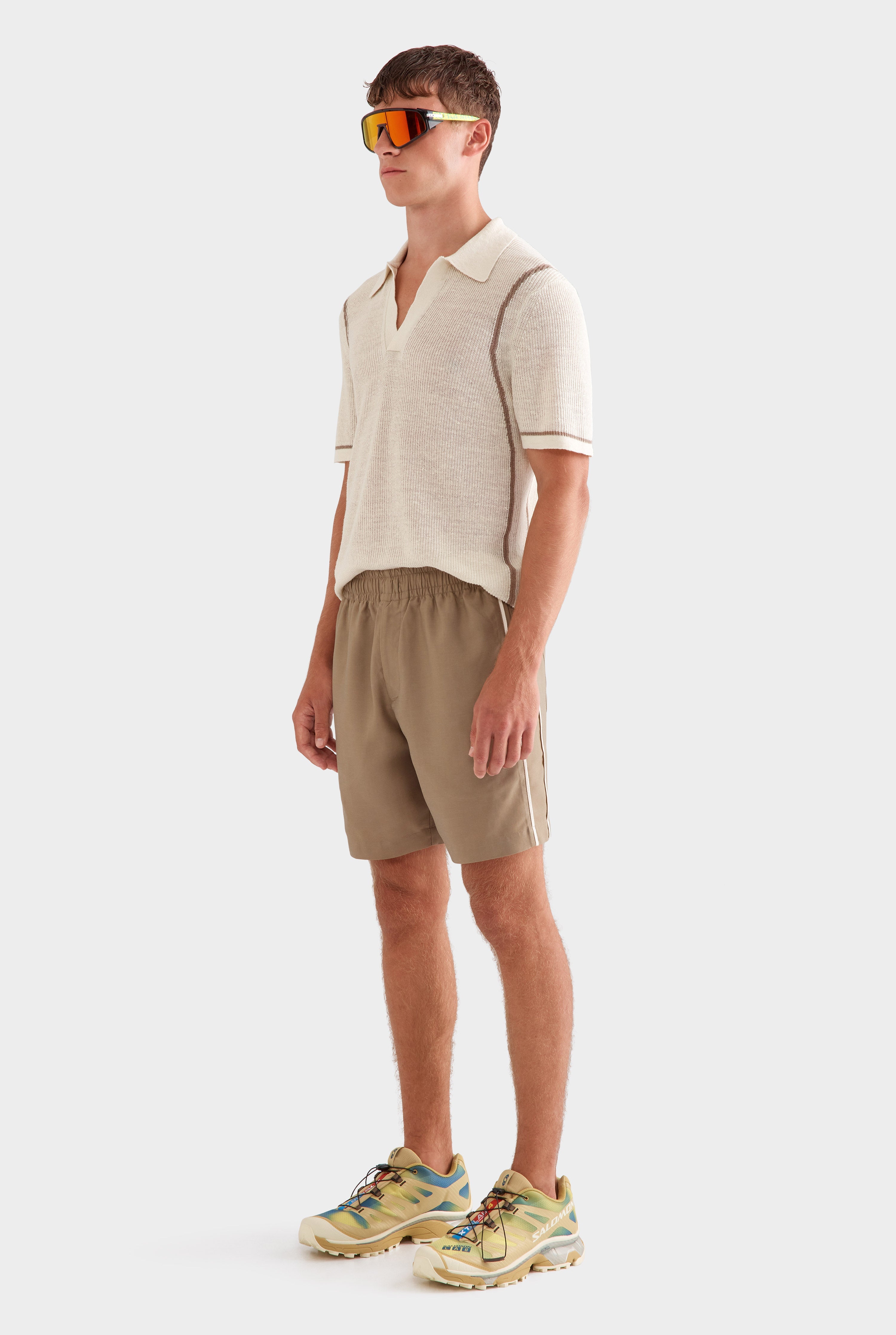 Tencel Lounge Short - Pebble/Natural Tape