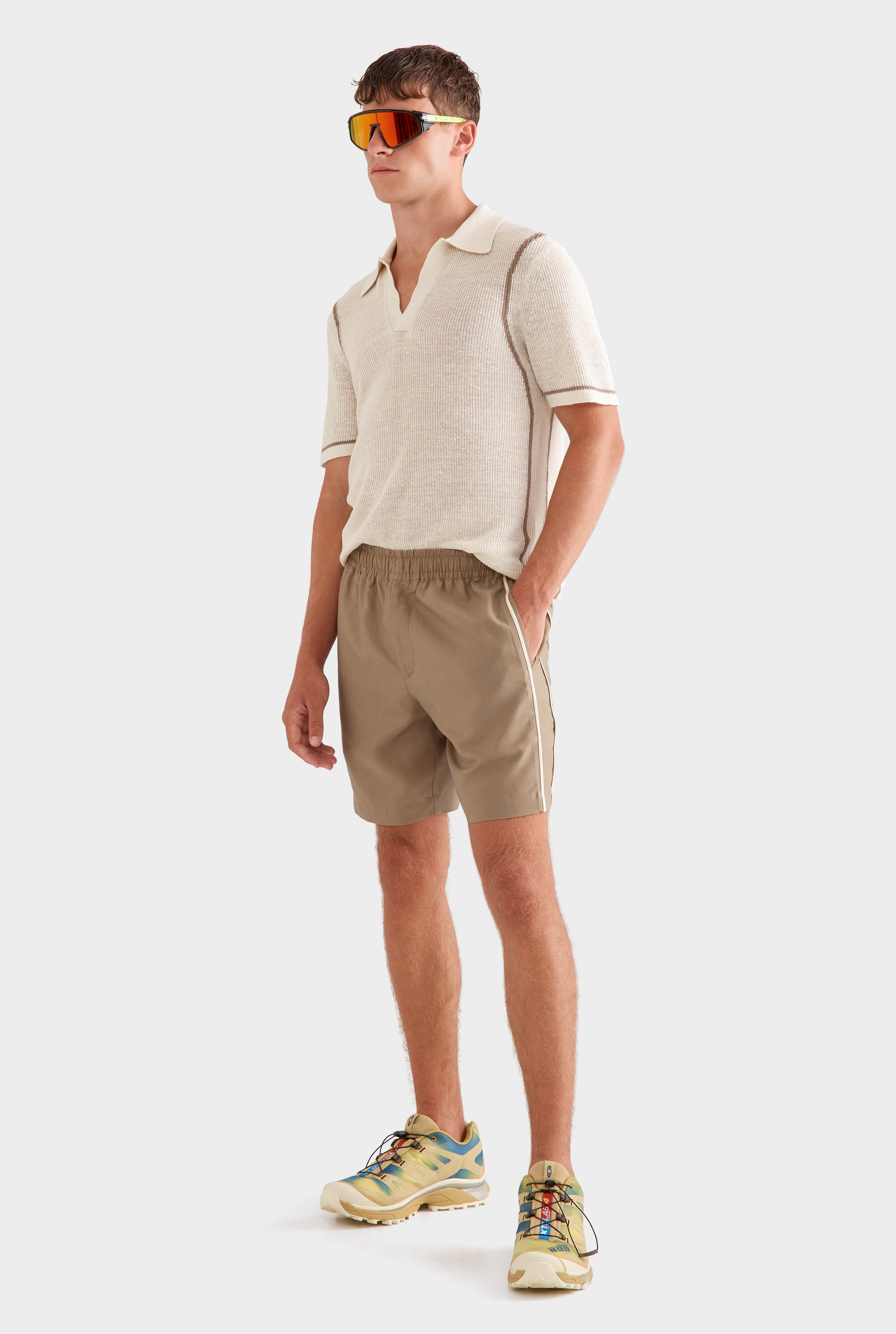 Tencel Lounge Short - Pebble/Natural Tape