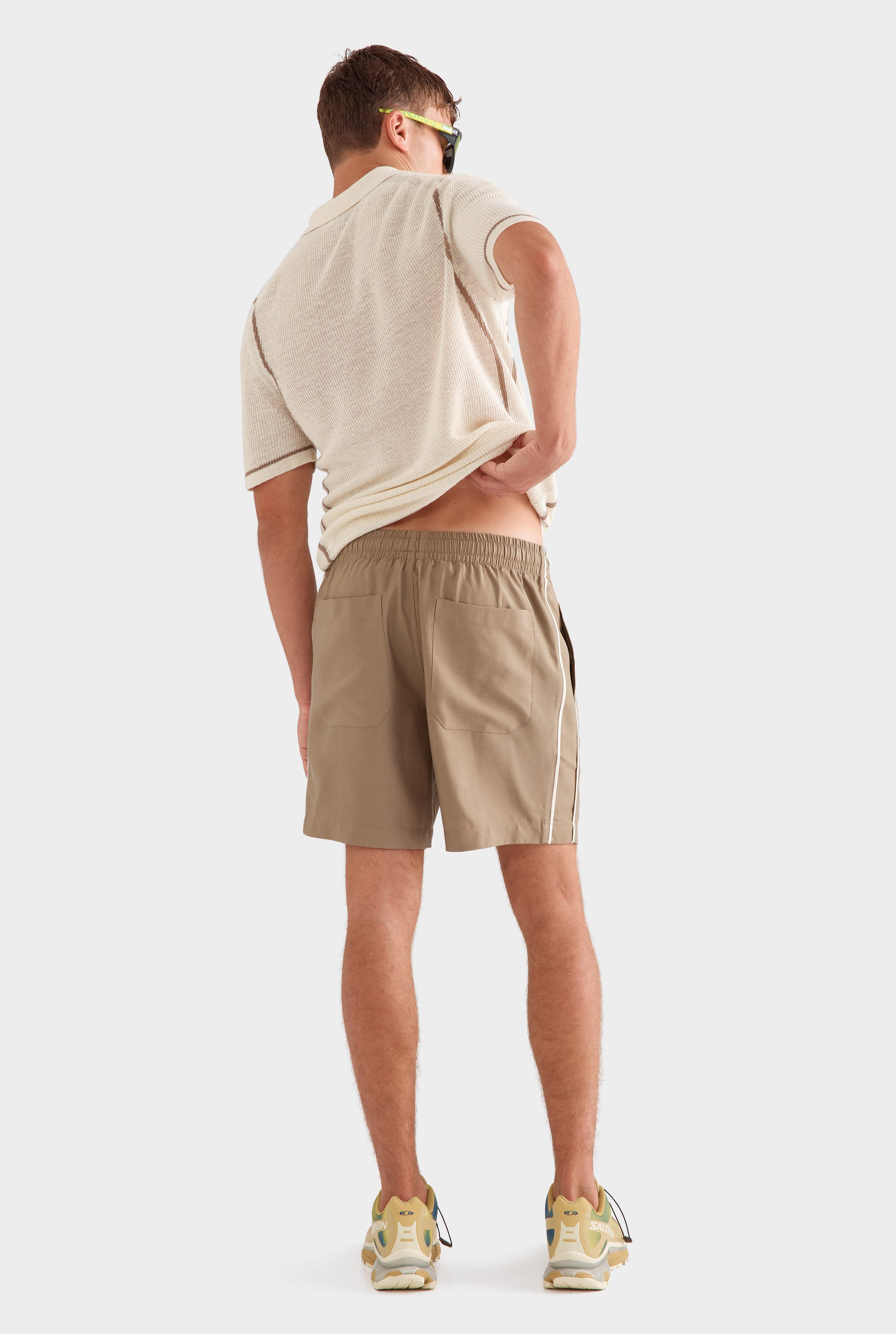 Tencel Lounge Short - Pebble/Natural Tape