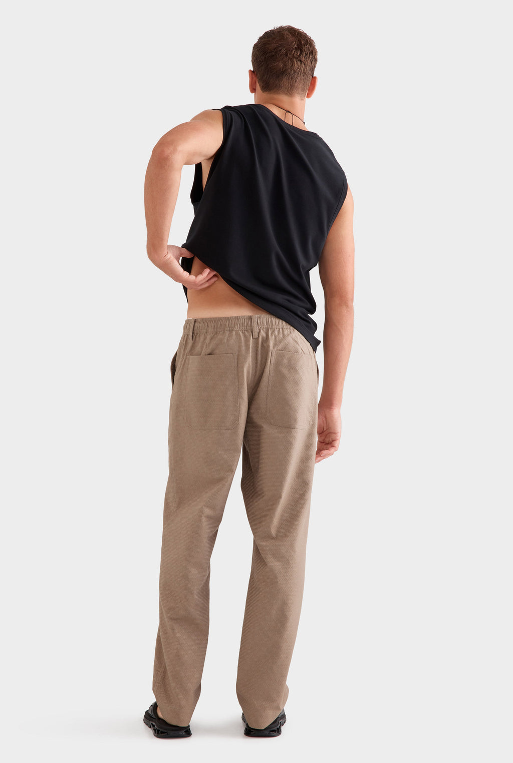 Textured Relaxed Trouser - Pebble