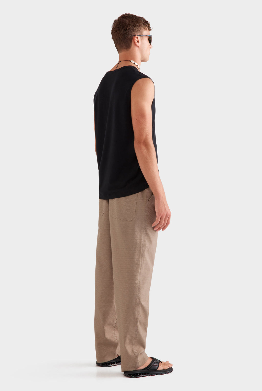 Textured Relaxed Trouser - Pebble